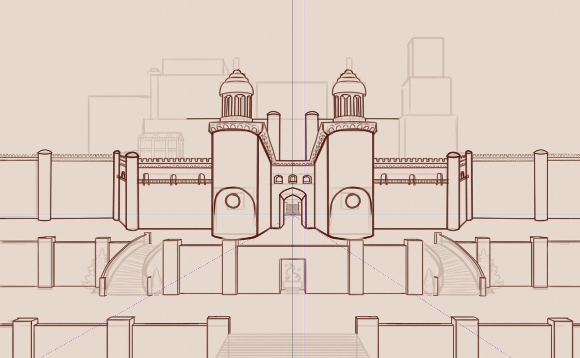 The same image as before but the buildings and structures are starting to look more refined.