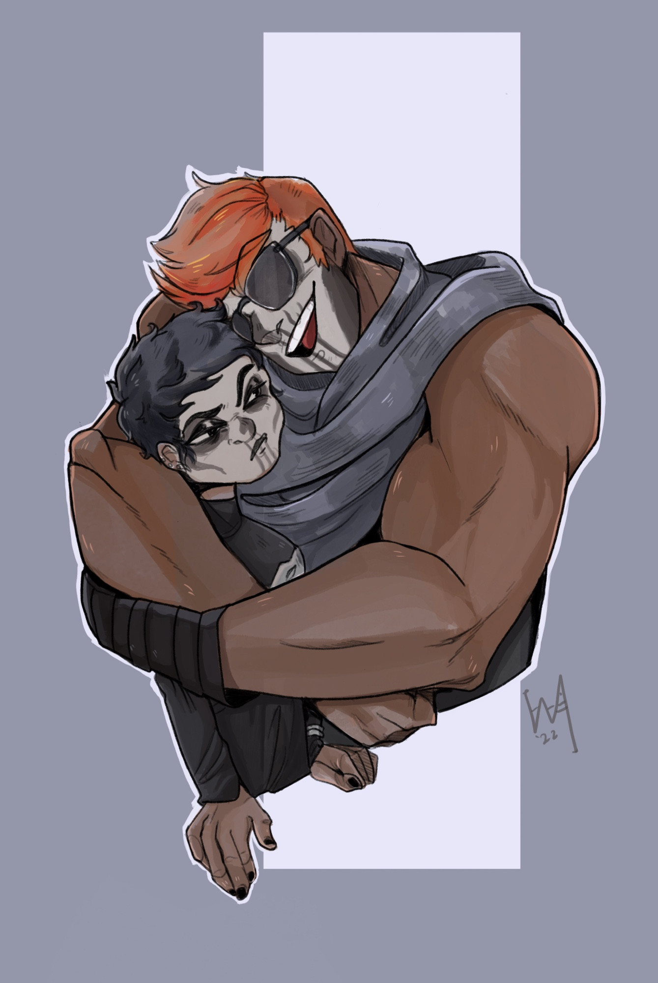 Artistic rendering of Gideon hugging Harrow