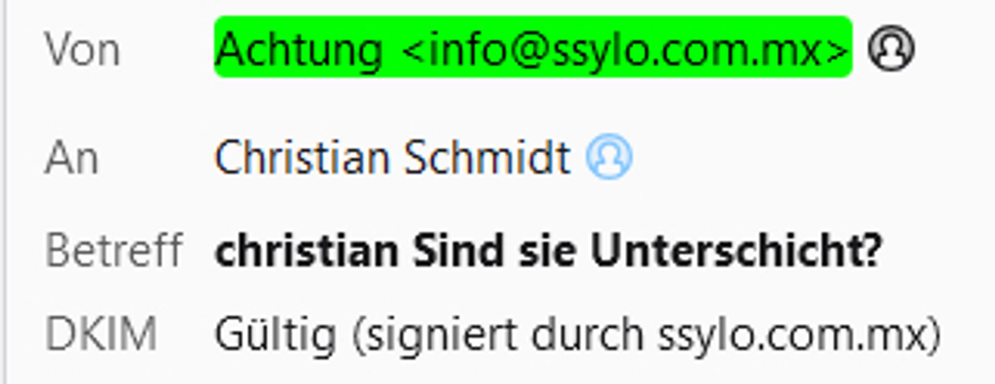 Mail an mich. Betreff: christian Sind sie Unterschicht?