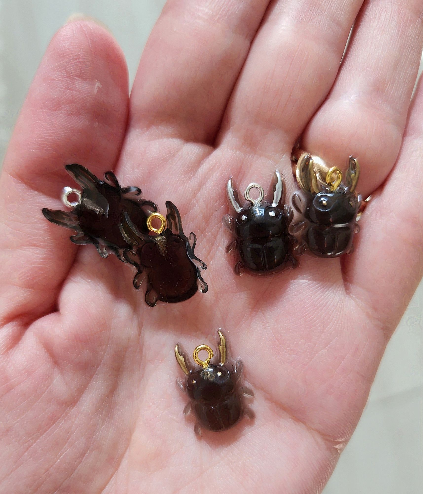 resin beetle charms