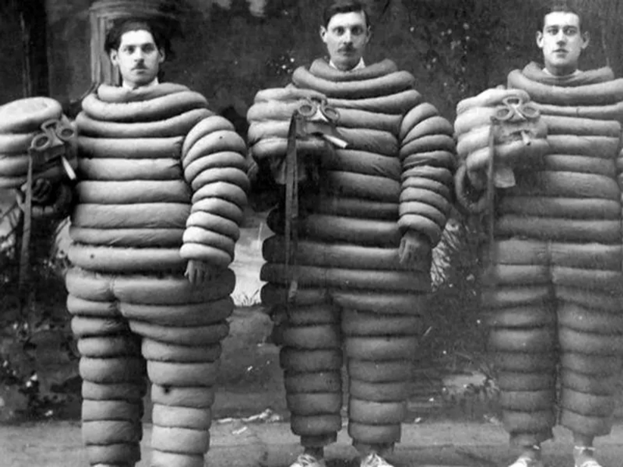 Three Michelin reviewers (above) unmasked. Note the cigars in the mouths of the heads. These were removable while dining, but the cigars allowed the reviewers to blend in in fine dining establishments all over France, in the days when people smoked in restaurants.