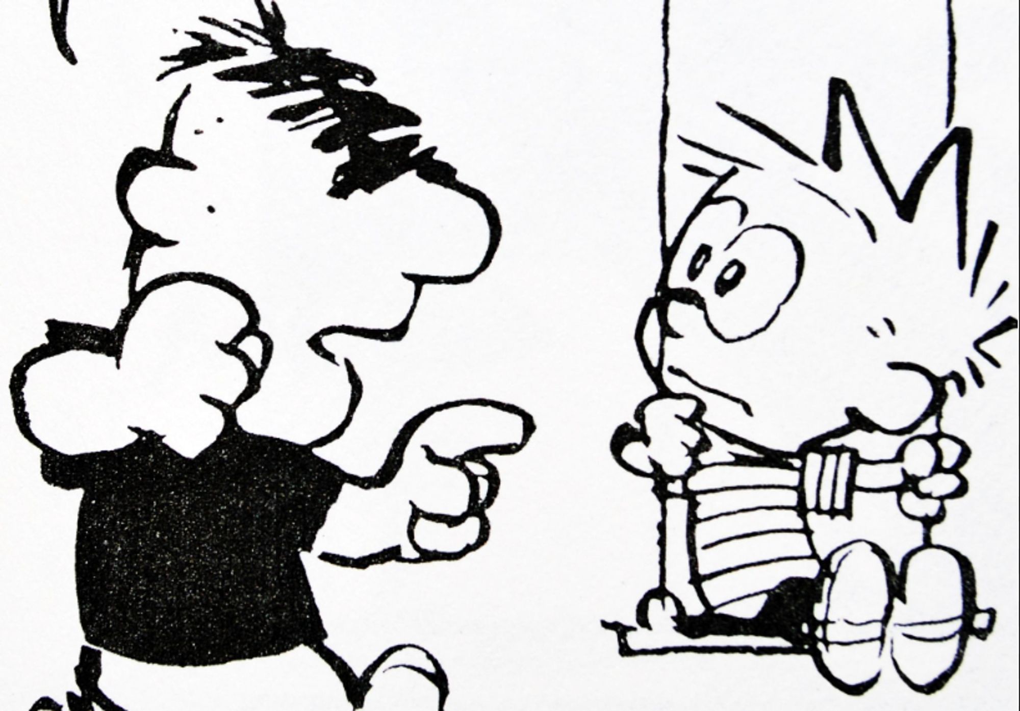 Calvin & Hobbes: the bully talking to Calvin