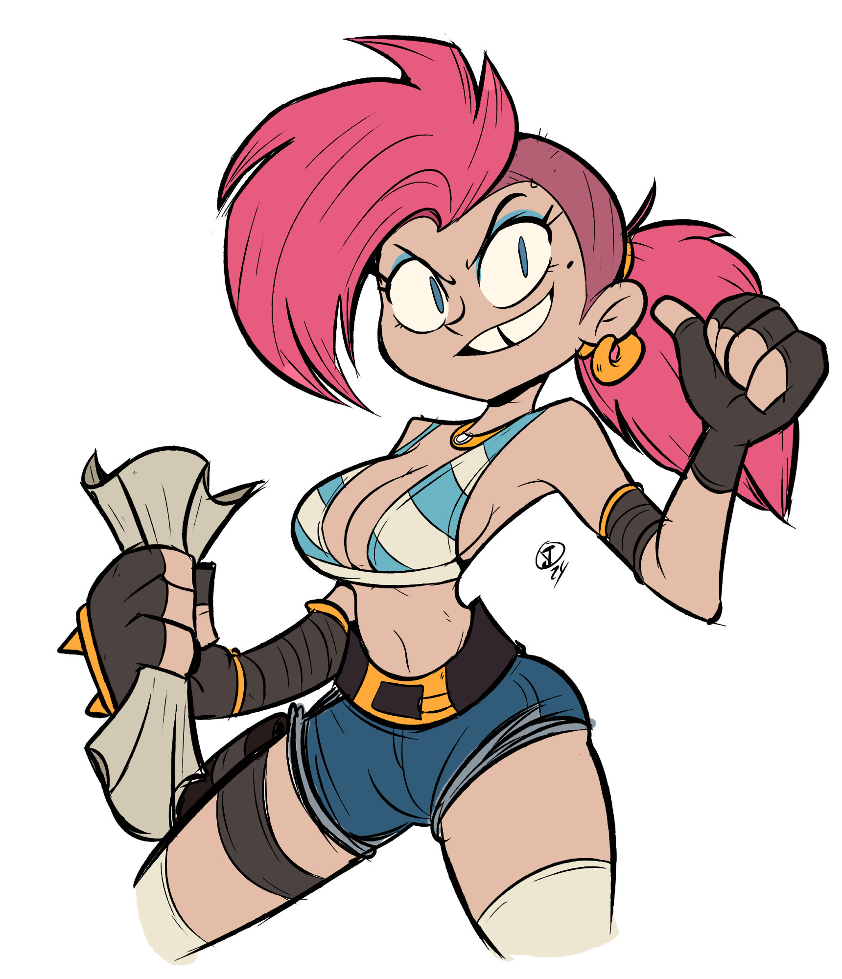 Roxy Tempo, spunky pirate lady oc with an updated design and color scheme