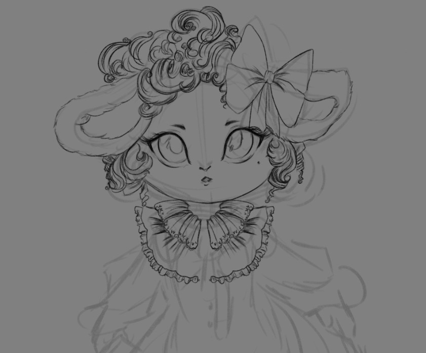 little doll sheep adoptable sketch