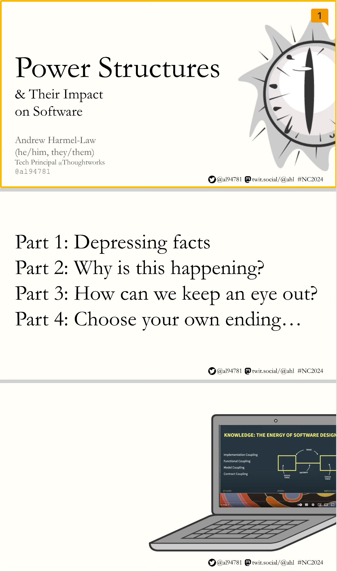 First three slides for my NewCrafts Friday keynote which will cover:
1) depressing facts
2) why it’s so depressing
3) how to keep an eye out for this
4) choose your own ending (happy/sad)