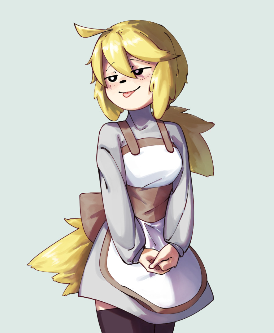 oc commission work. it's a cute girl with blonde hair. it's very fluffy i must add.