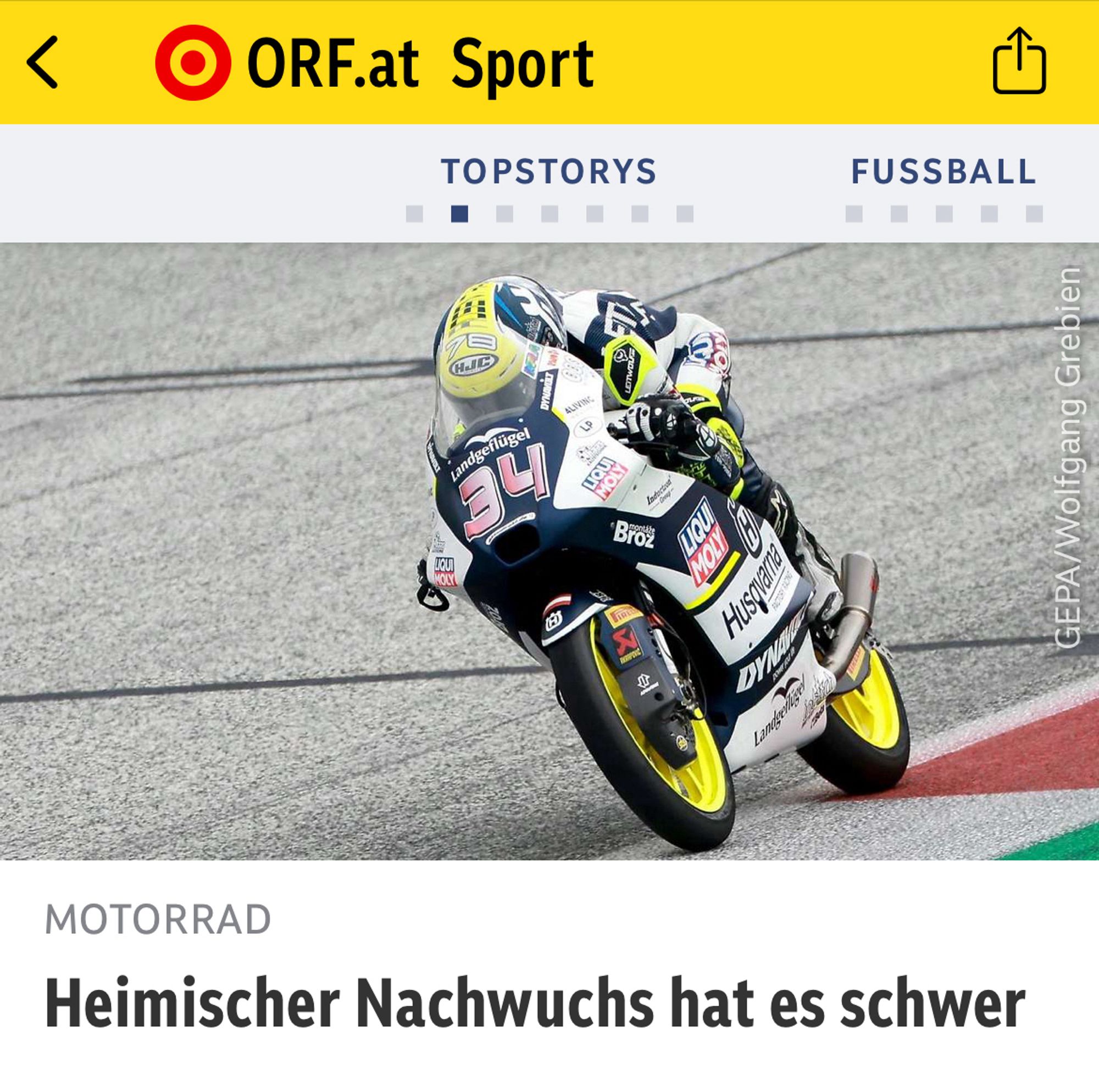 heimischer Motorradnachwuchs hat es schwer.