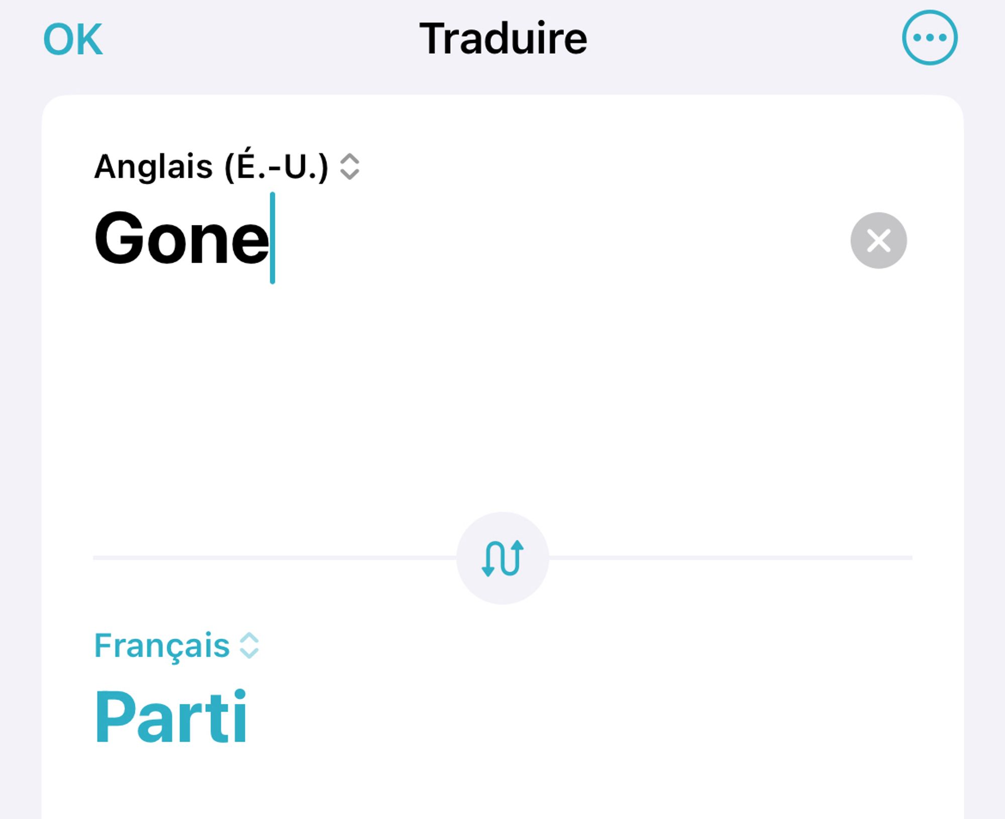 Traduction : gone (de to Go, aller — en anglais) = parti. Il est parti.