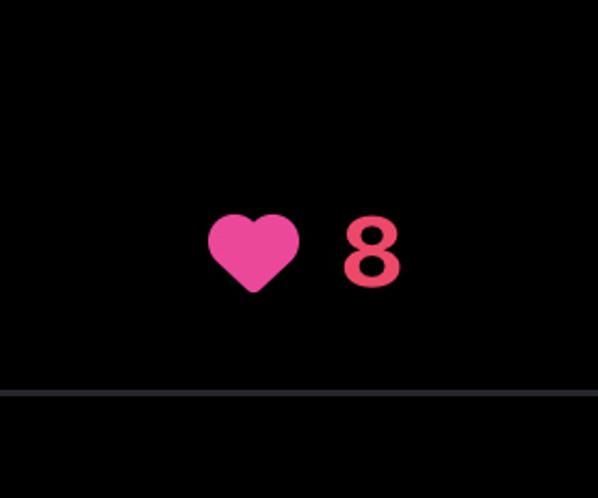 screenshot showing the heart icon and the number next to it that appear under every blue sky post. the heart and the number are different shades of pink