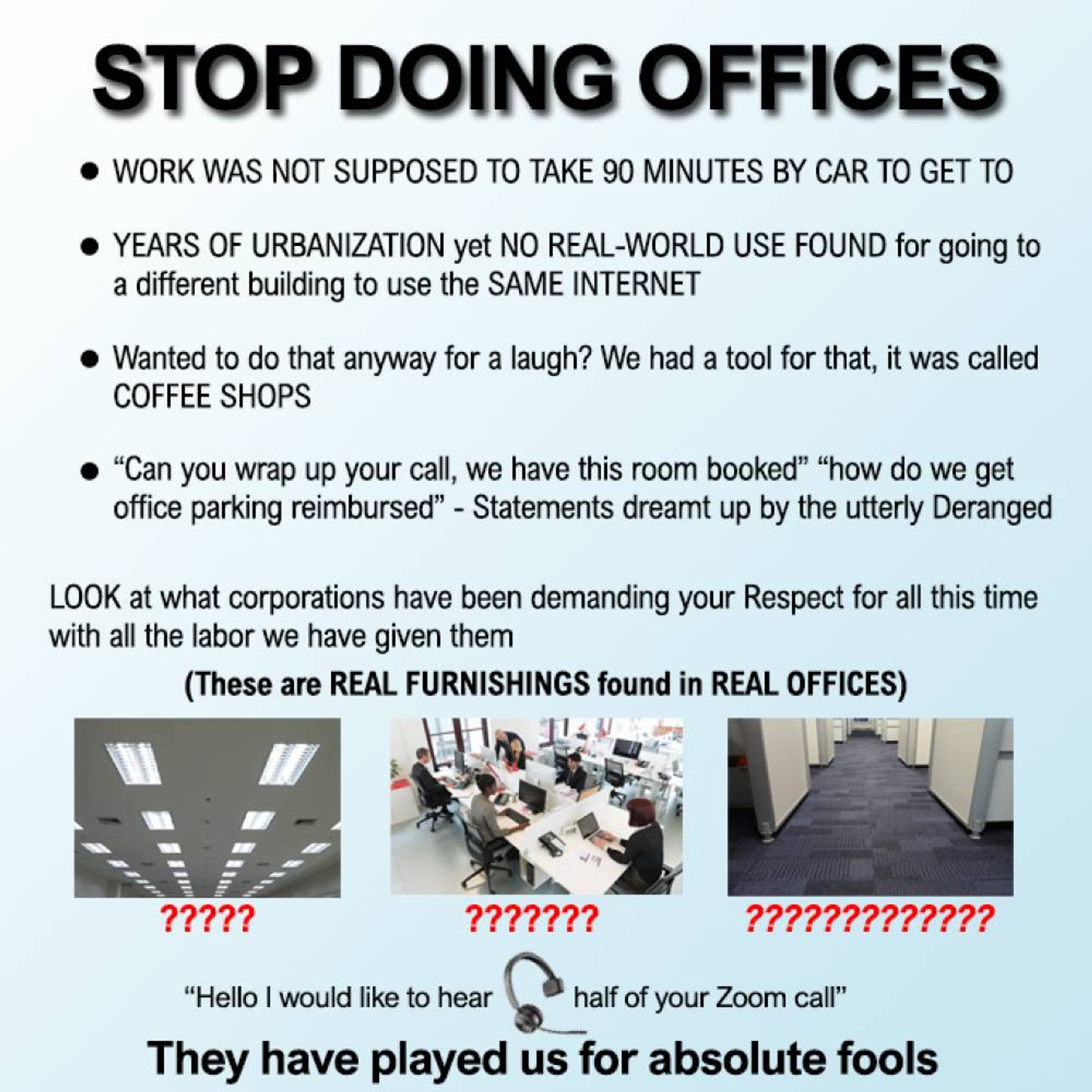 STOP DOING OFFICES meme