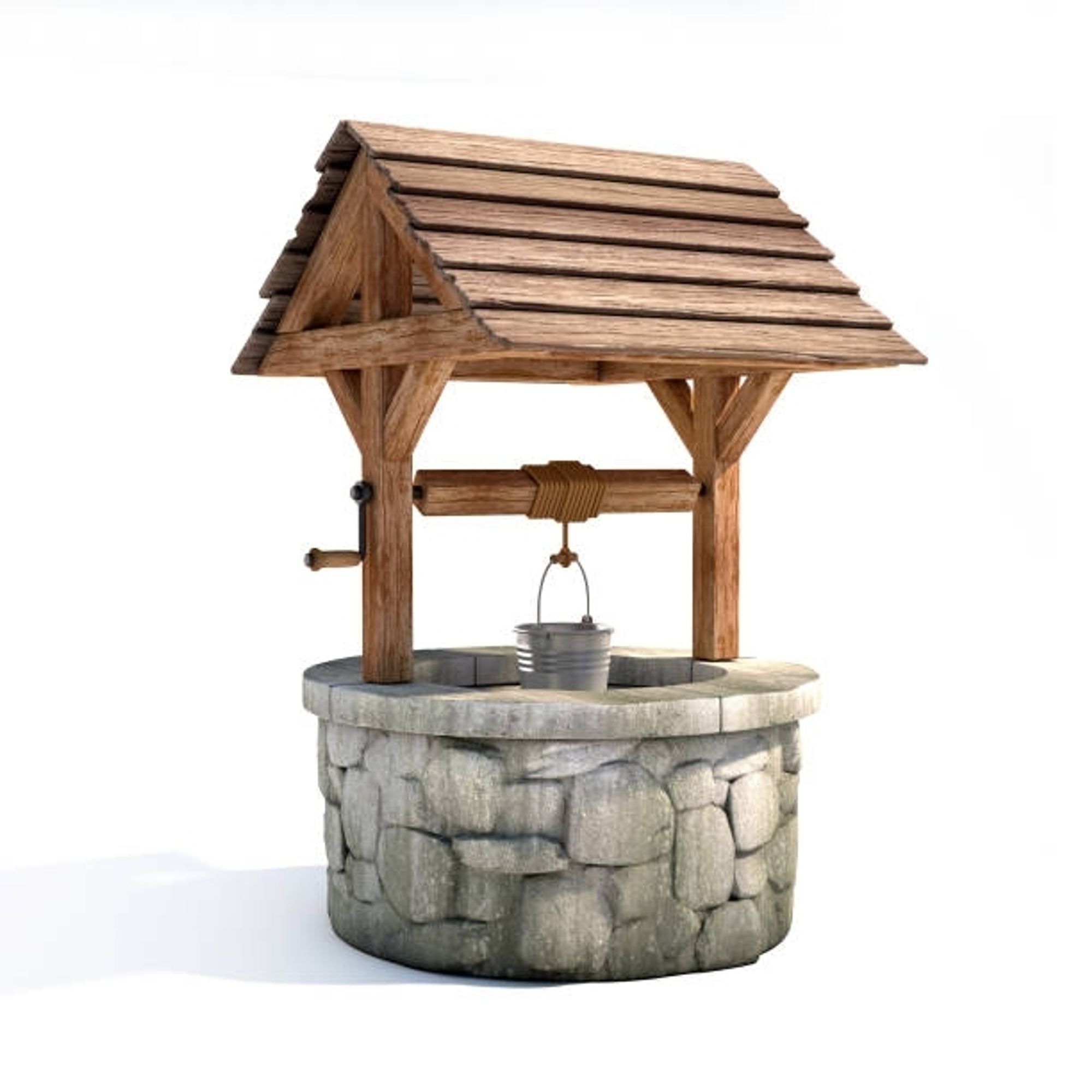 3D render of a well on a plain white background