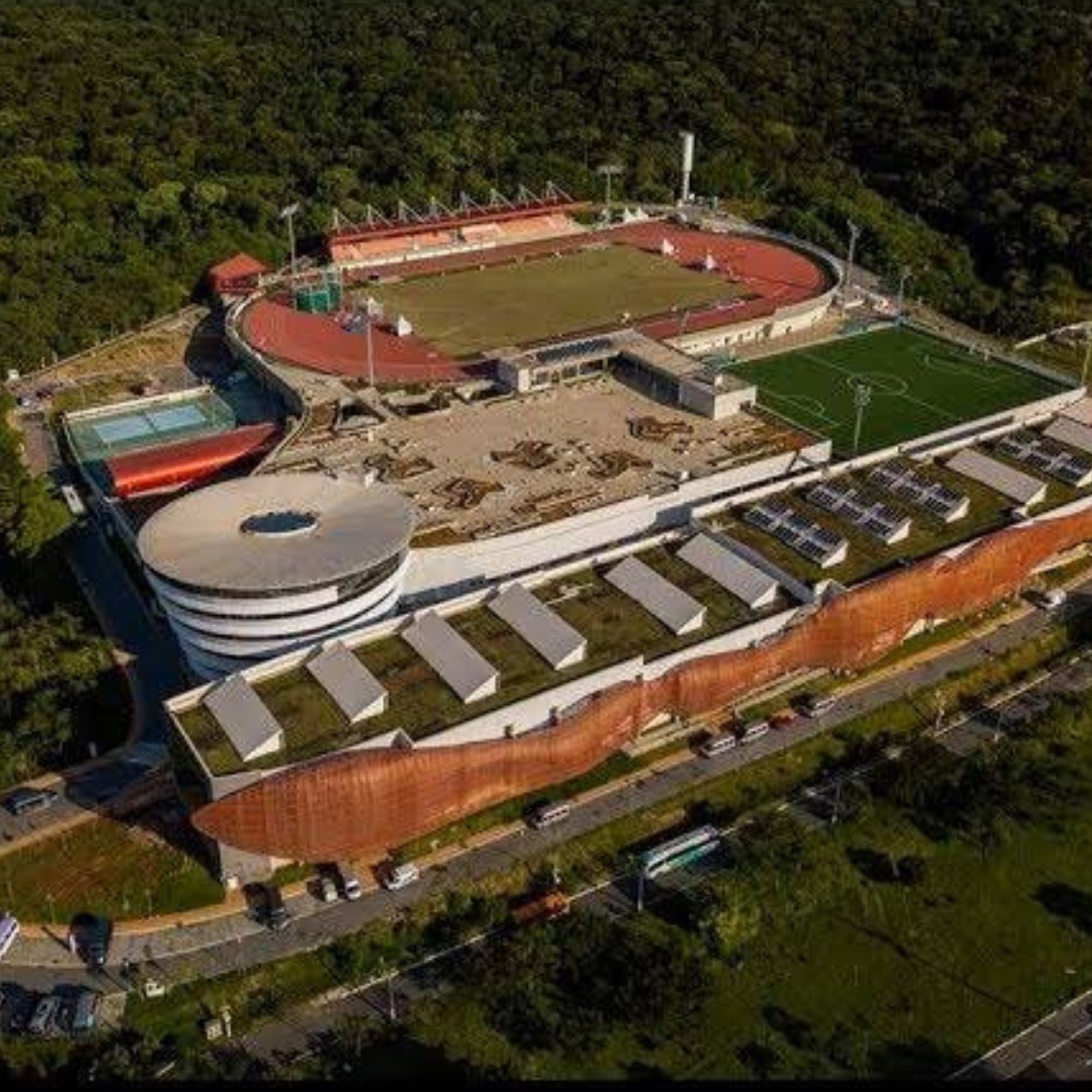 Foto aérea do Centro de Treinamento.