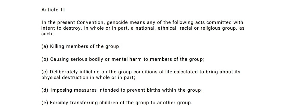 Text of Article II of the Genocide Convention 