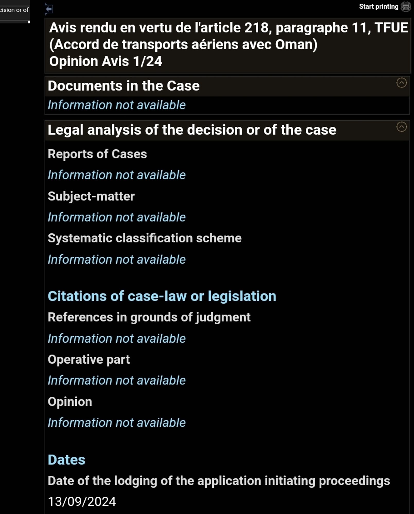 Information on CJEU Opinion 1/24