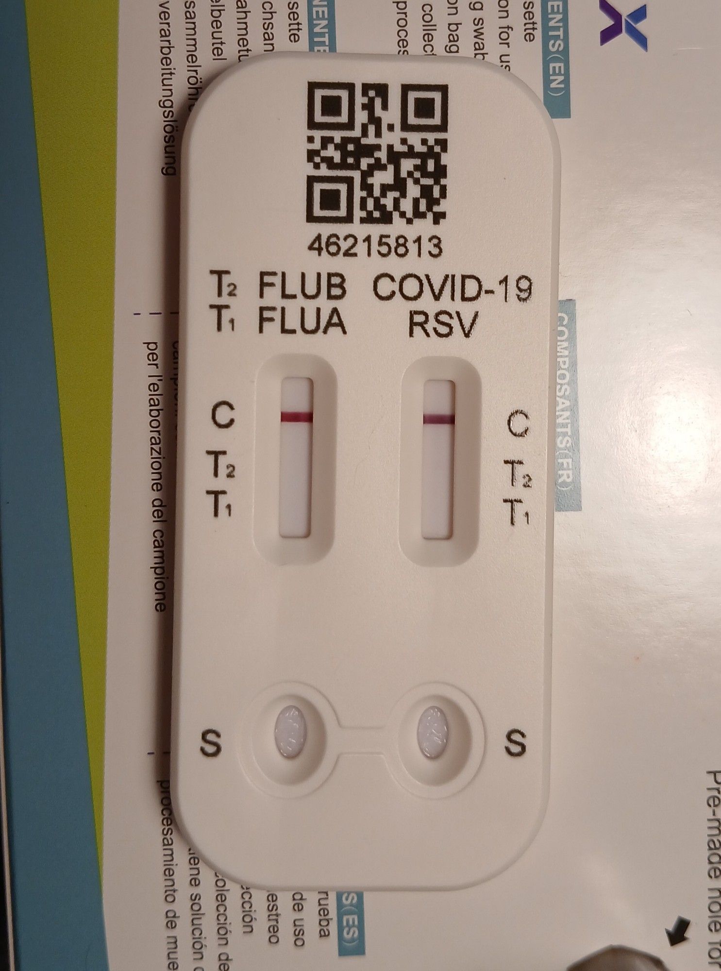 Negativer Schnelltest auf Influenza A+B, RSV und Covid 19.