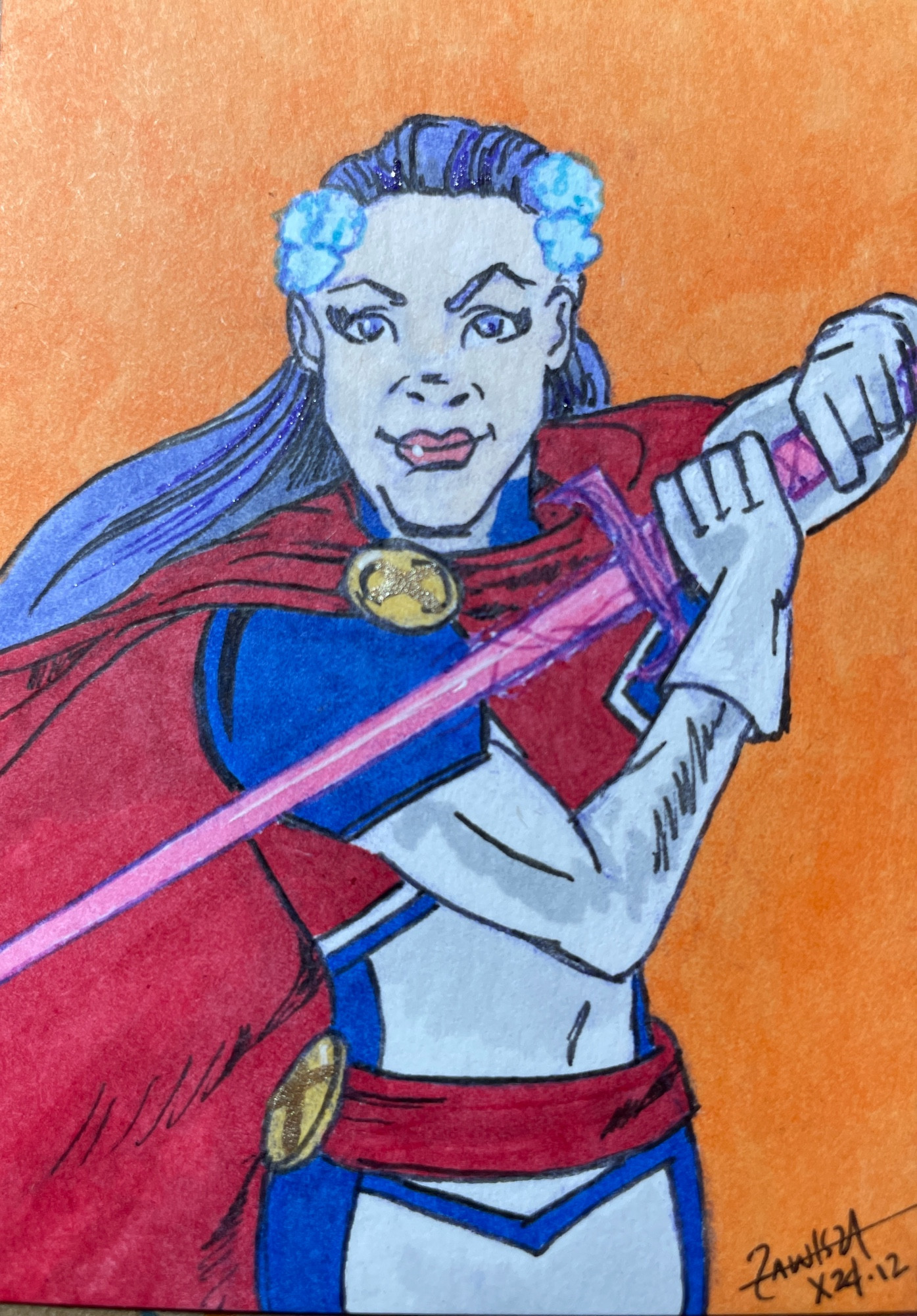 Betsy Braddock as Captain Britain from the Krakoa era of the X-Men comic books.