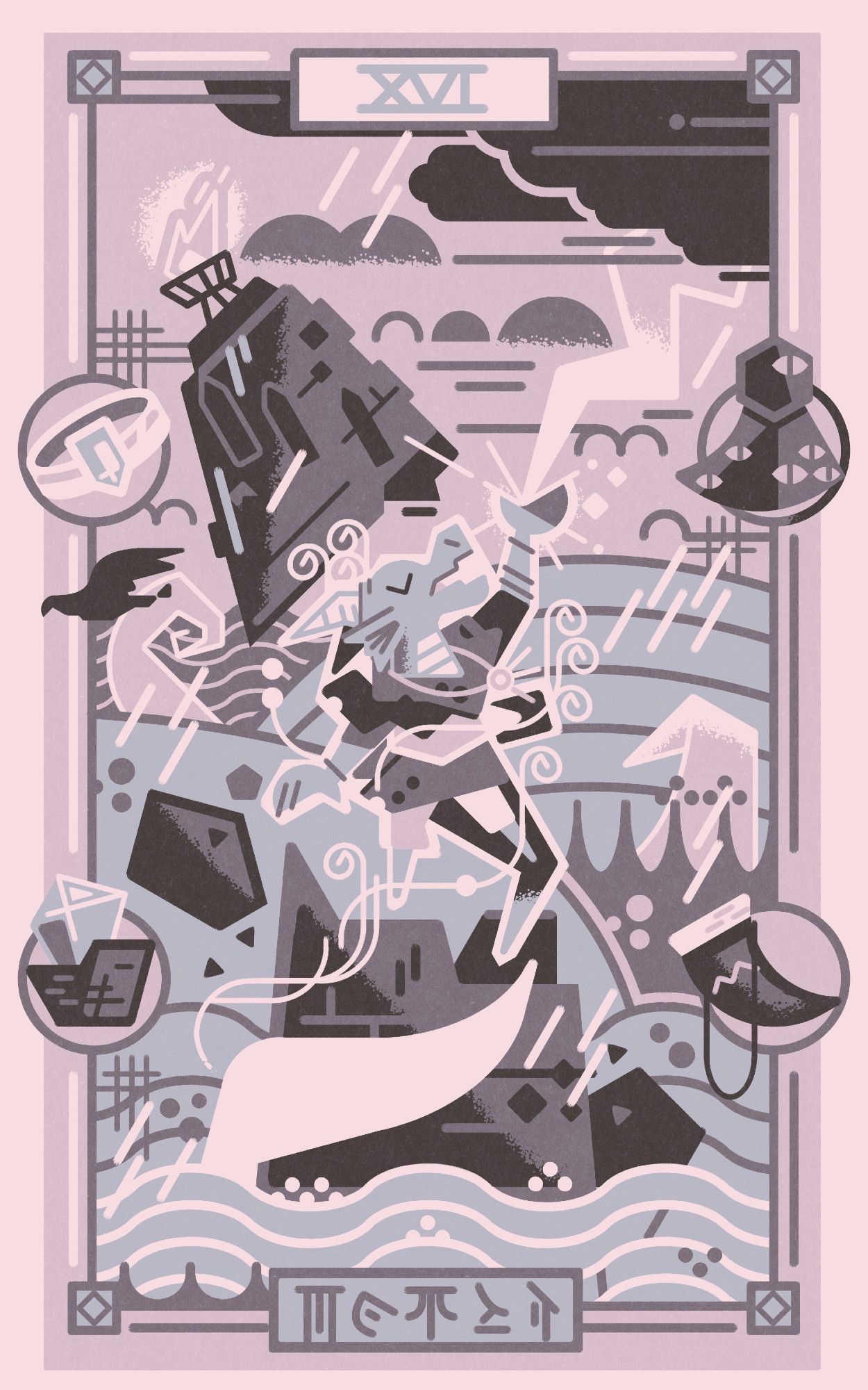 dnd limited tone tower tarot commission 2024

A small dragonborn is either the cause or is swept up by a storm at sea. The frame is adorned with significant items from her inventory and draconic script.