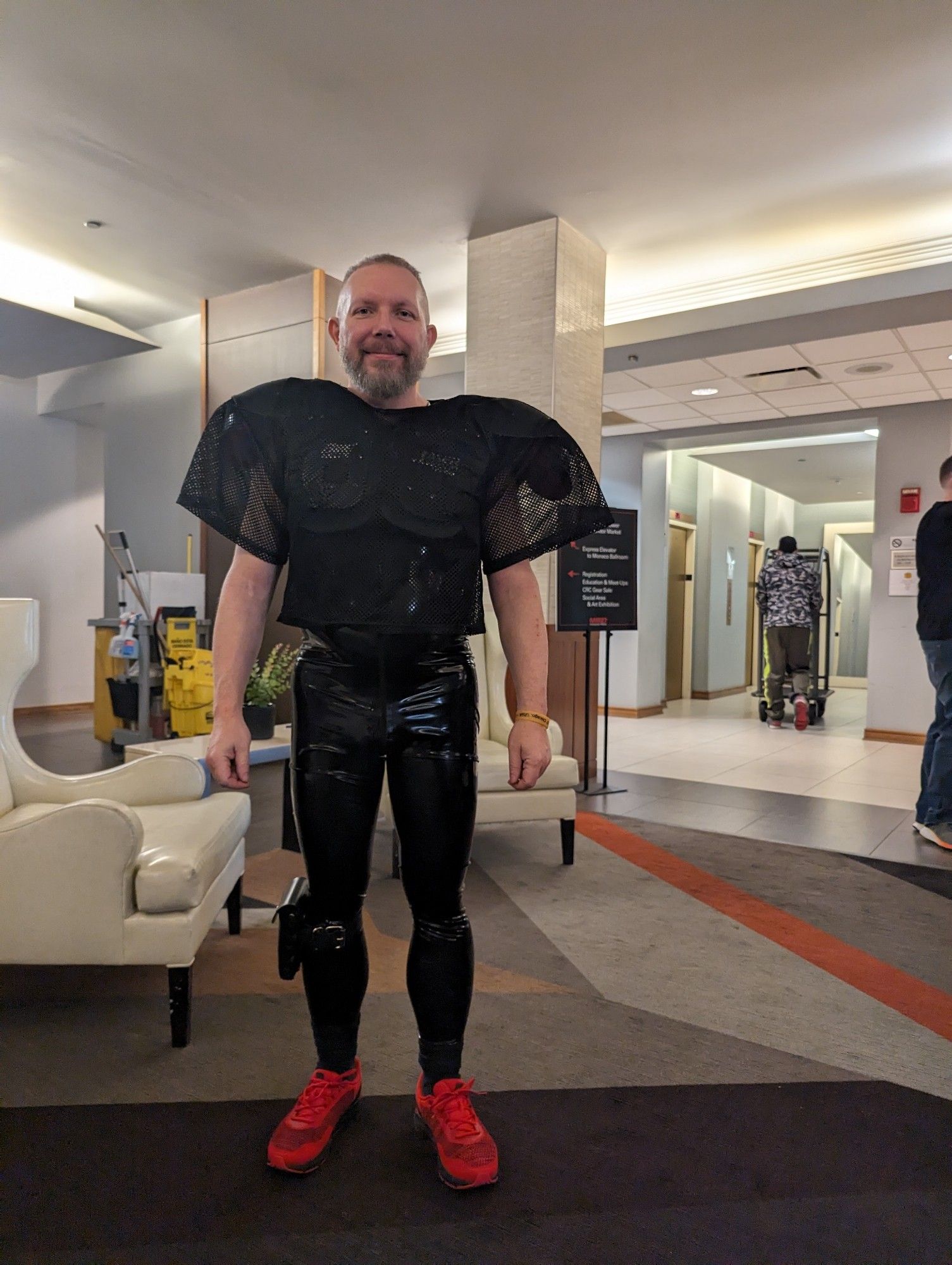 Rubber surf suit and football gear