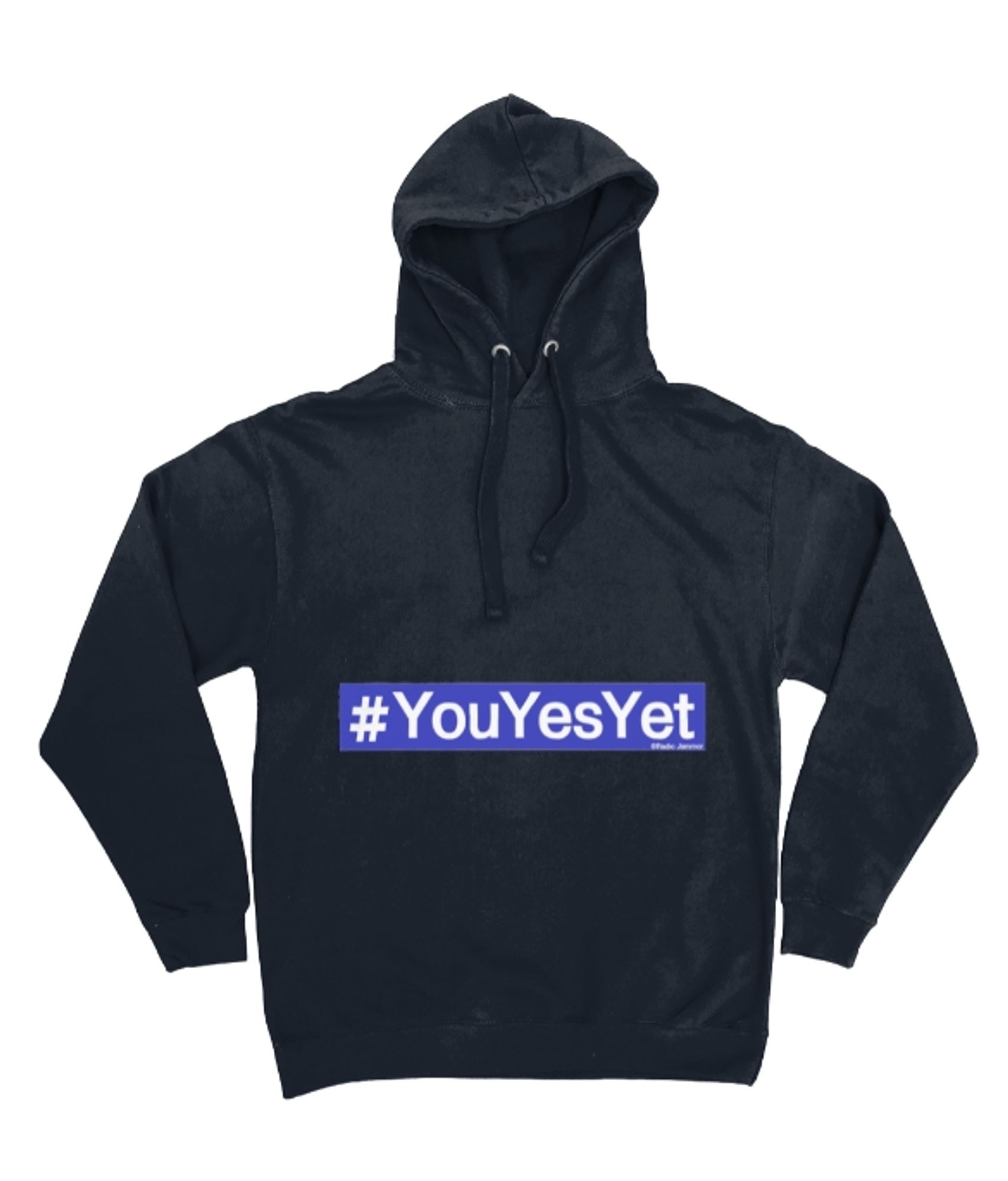 AWDis Epic Print Hoodie - French Navy, image design of "#YouYesYet" white text on medium blue background.
Also available in other colours and various sizes.