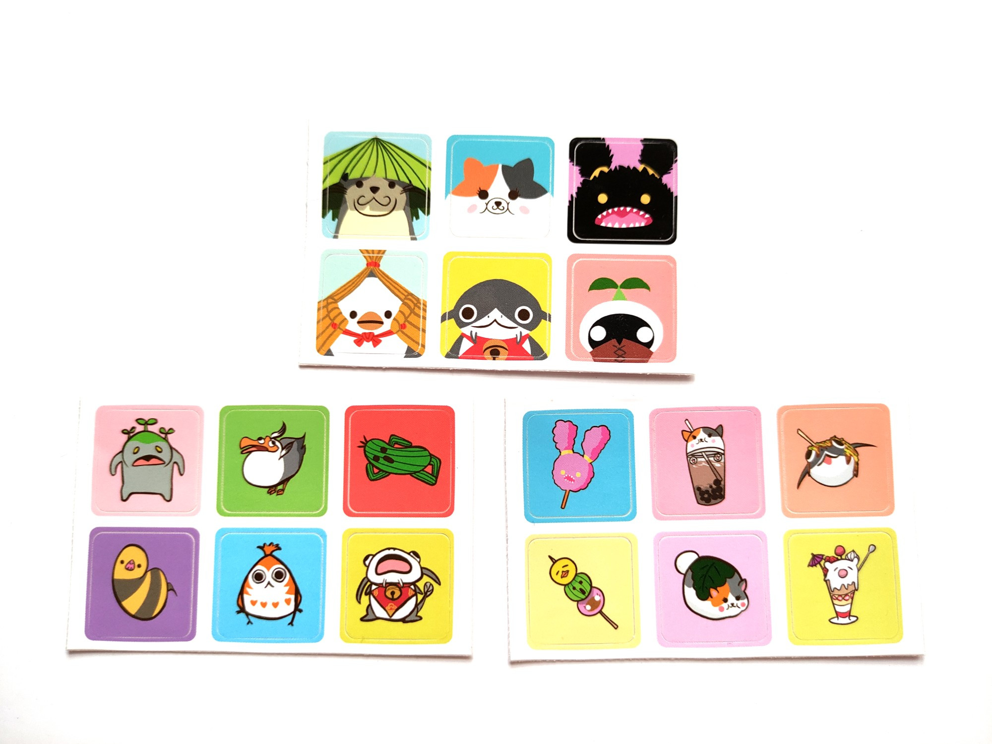 photo of three sticker sheets of minions from final fantasy 14