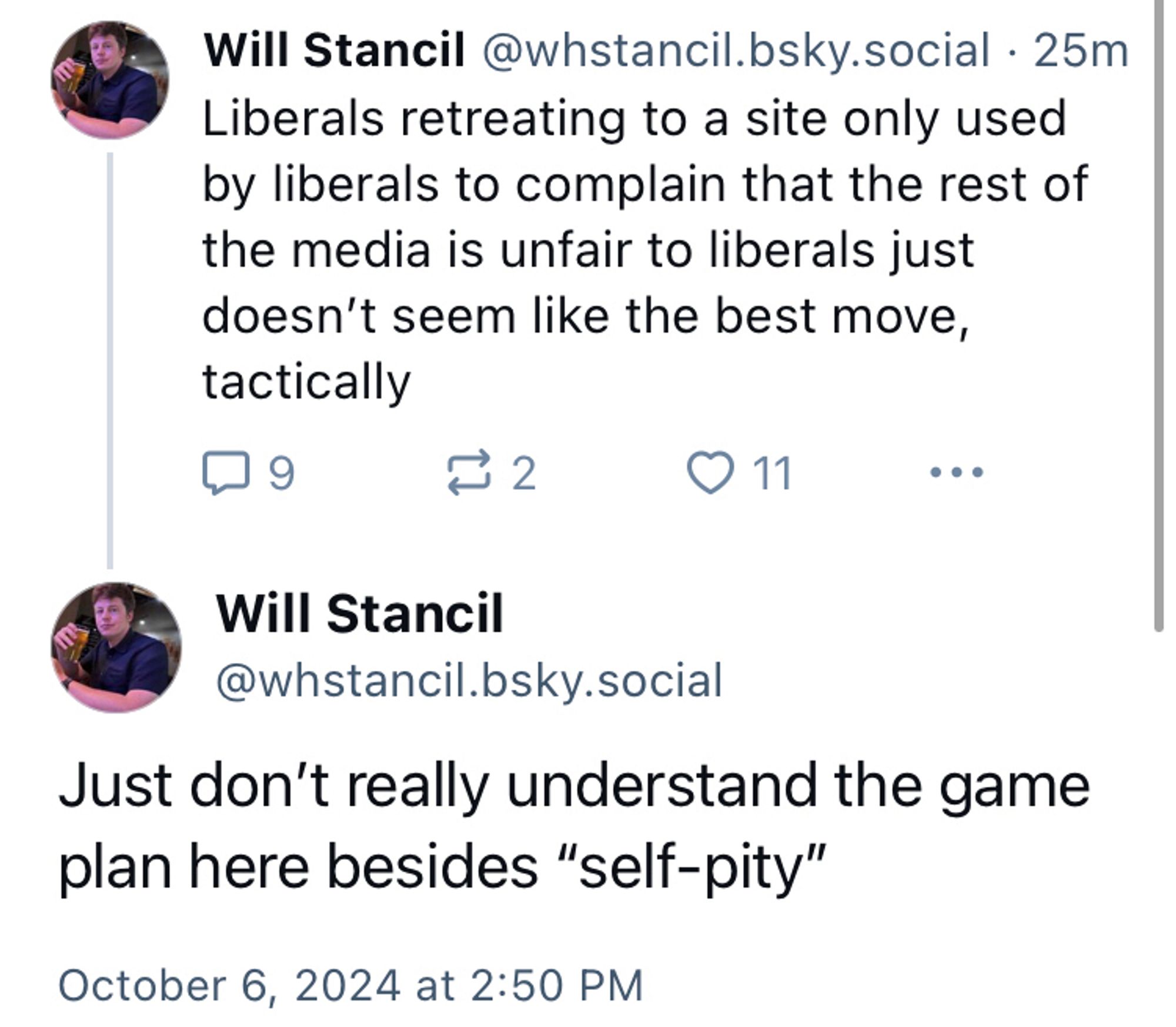 Will Stancil saying we need to be on Twitter or some bullshit