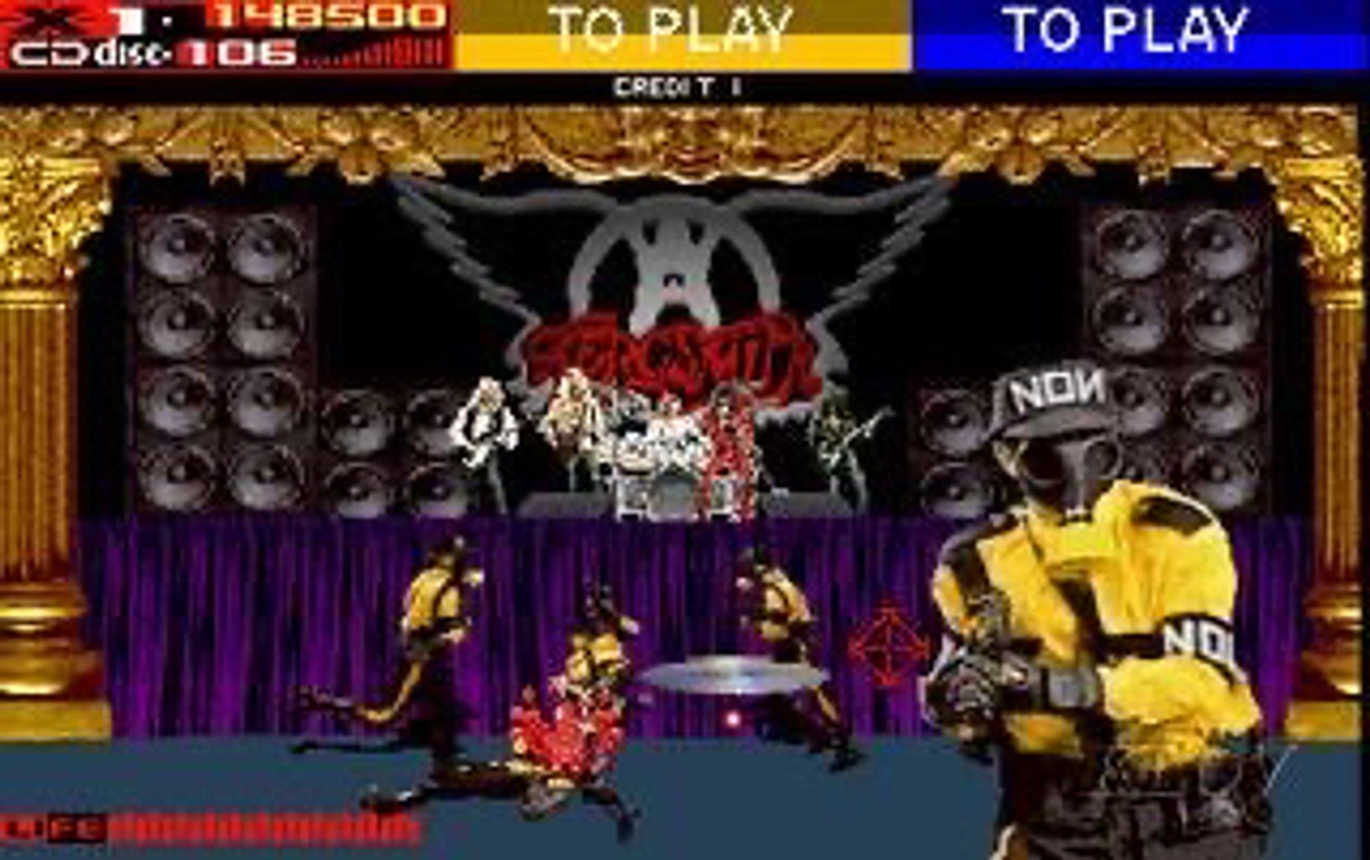 Aerosmith arcade game where you fire cd’s at bad guys