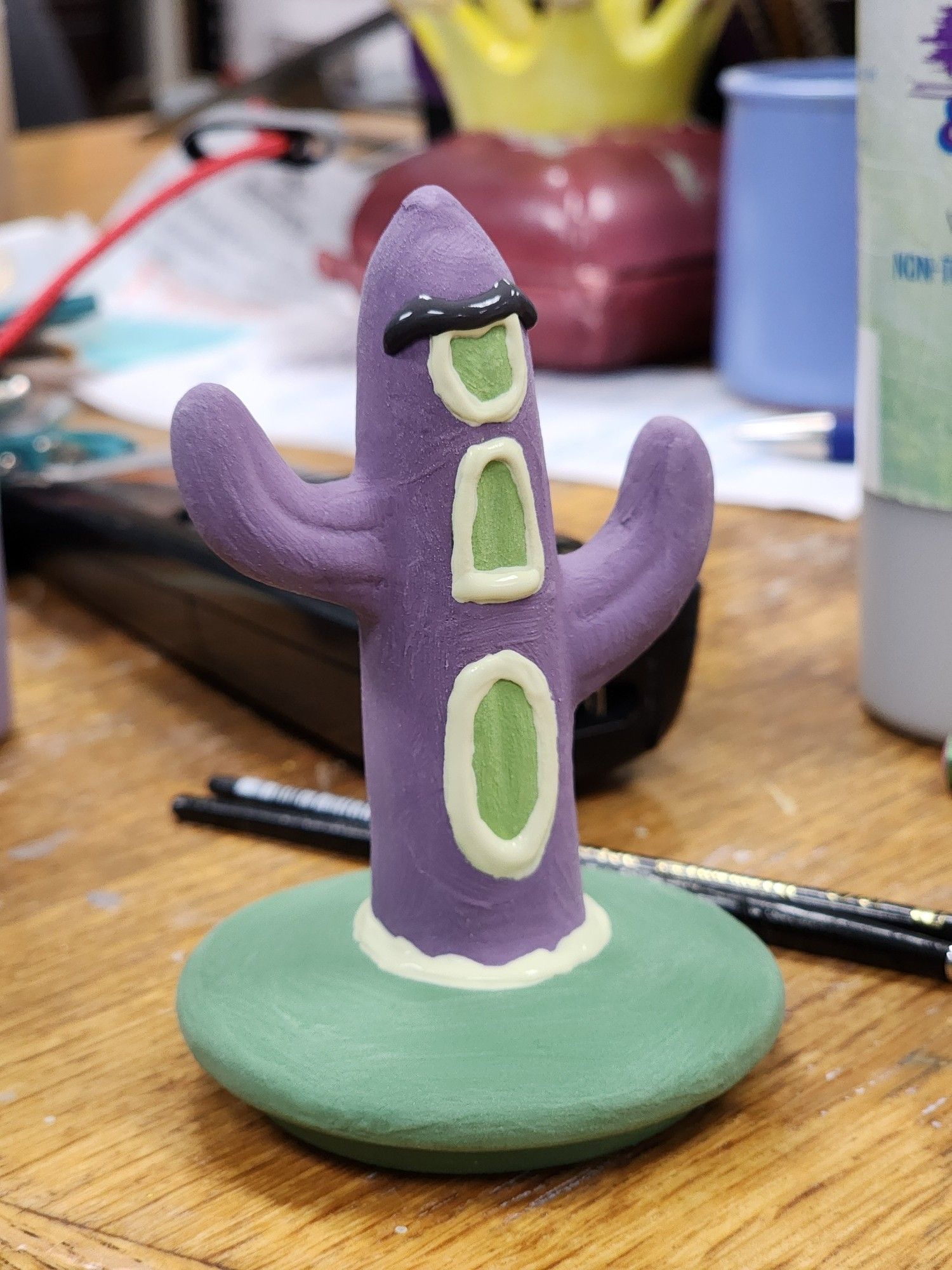 Ceramic sculpture of the Purple Tentacle from the game "Day of the Tentacle".