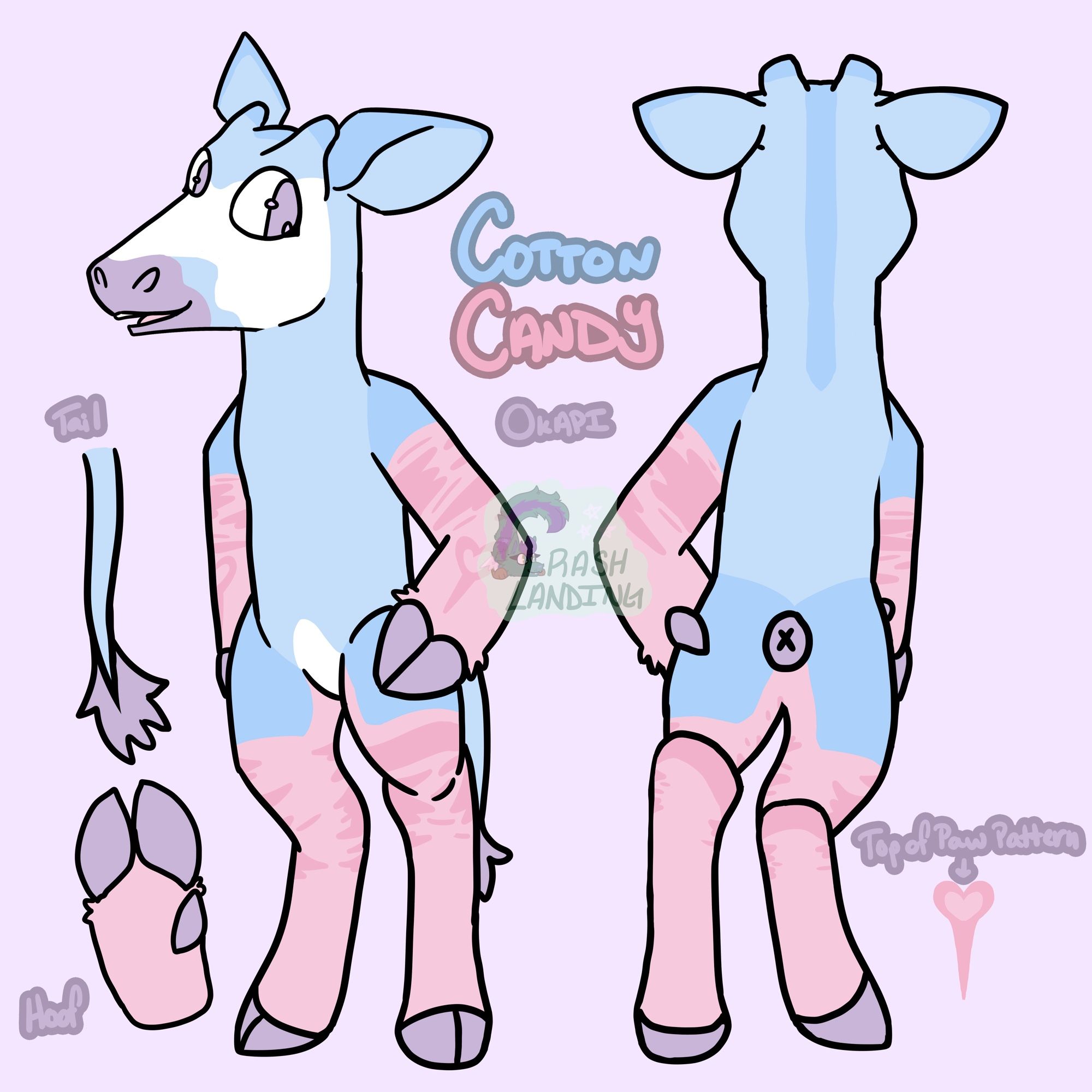 Cotton candy colored okapi