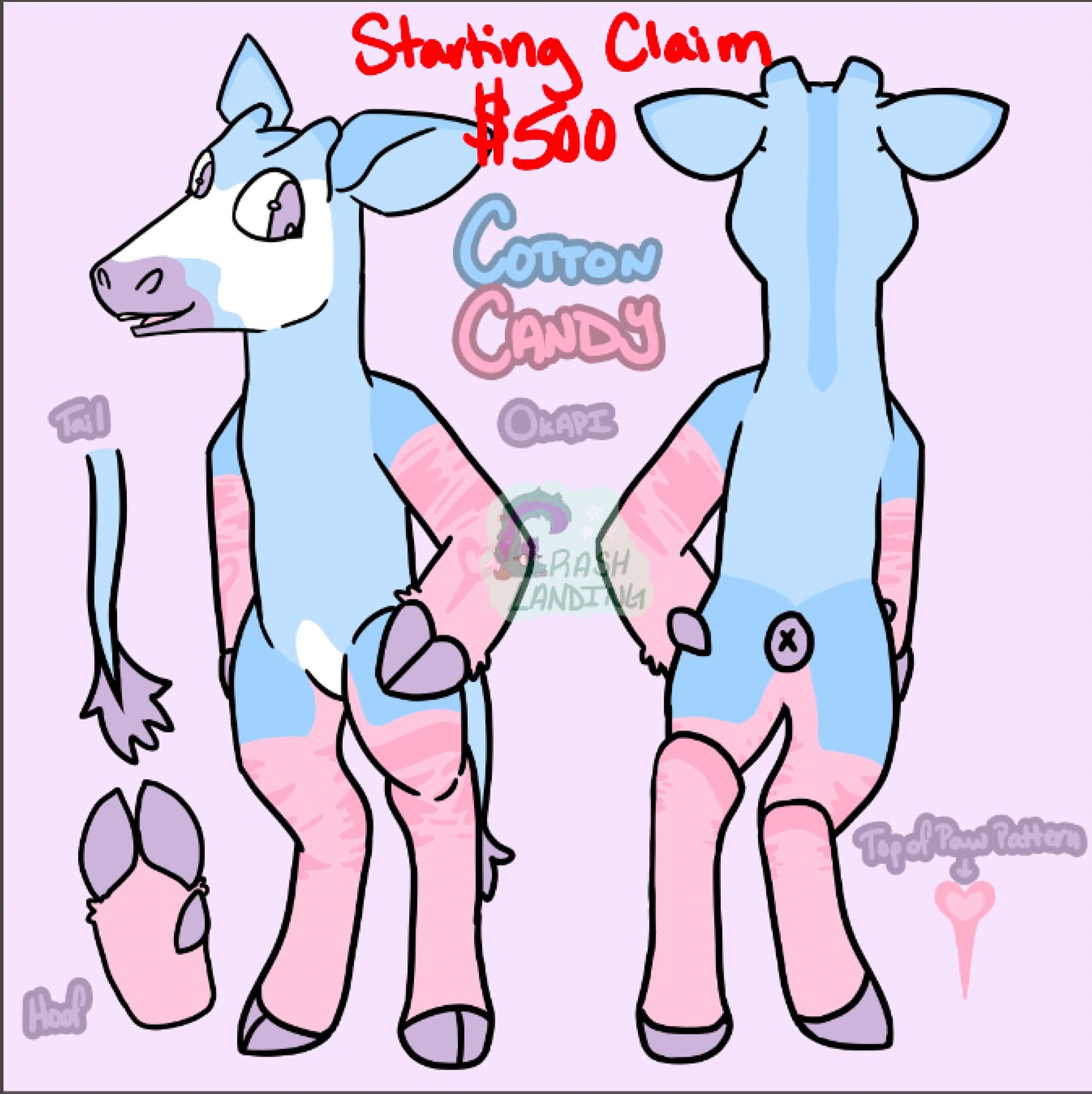 Cotton candy colored okapi