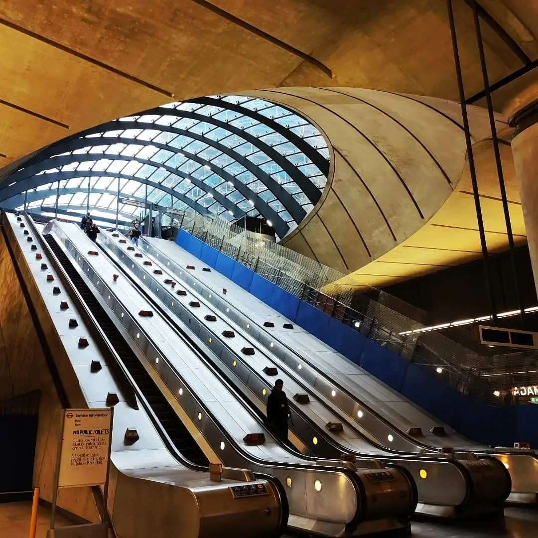 Canary wharf underground tube station England