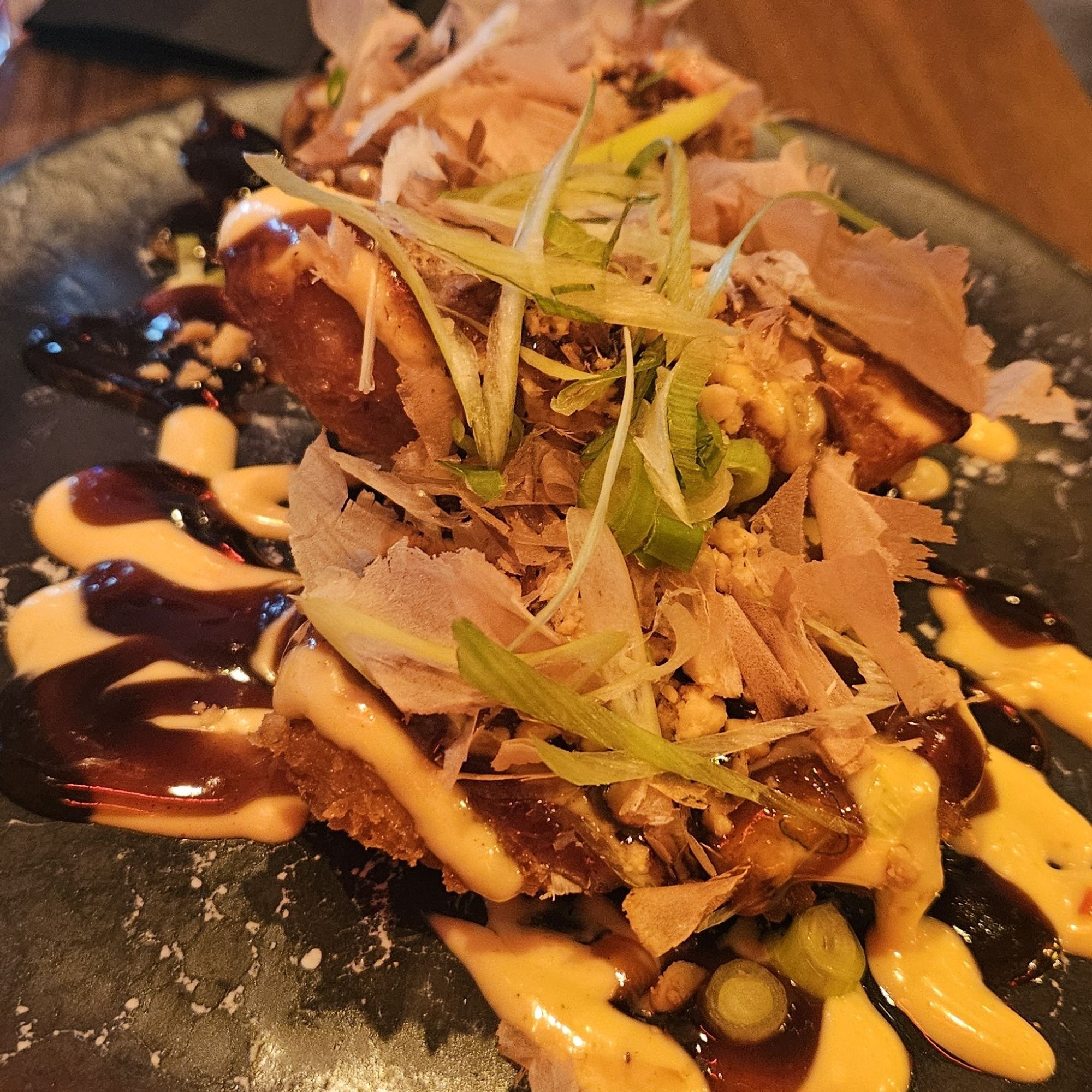 Poulet frit façon okonomiyaki