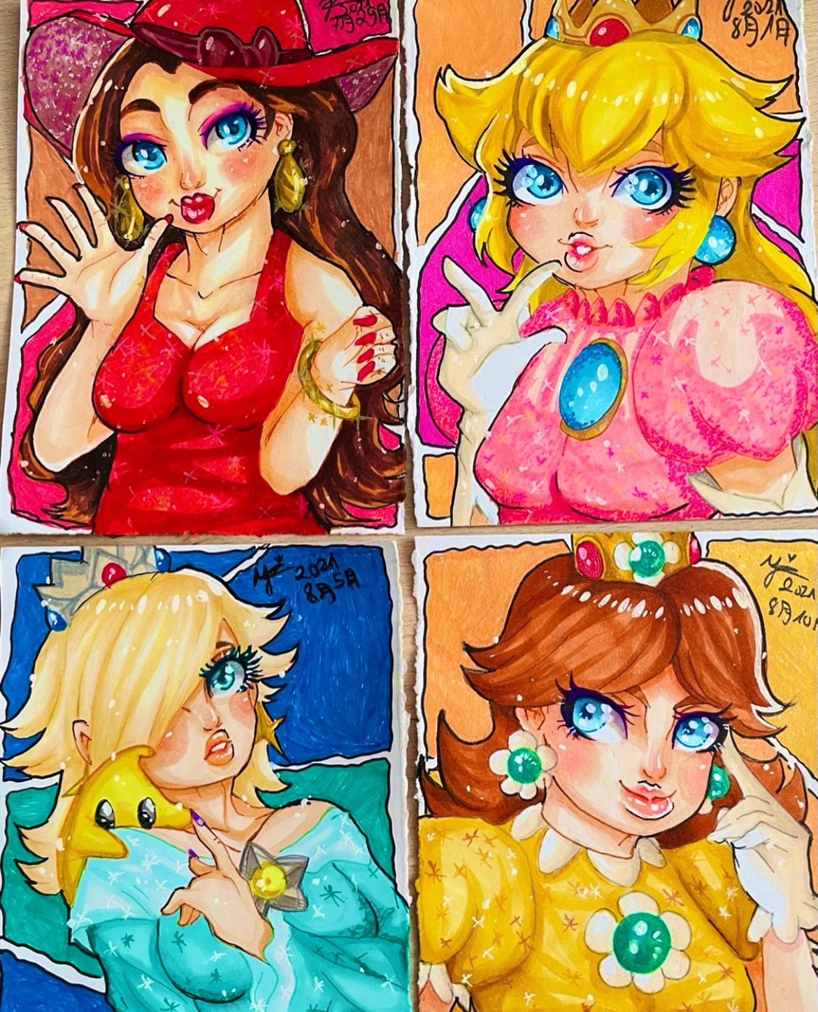 Daisy from Super Mario Brothers
Princess Peach from the Super Mario Franchise
Rosalina from Super Mario Galaxy
Pauline from Suoer Mario Odyssey