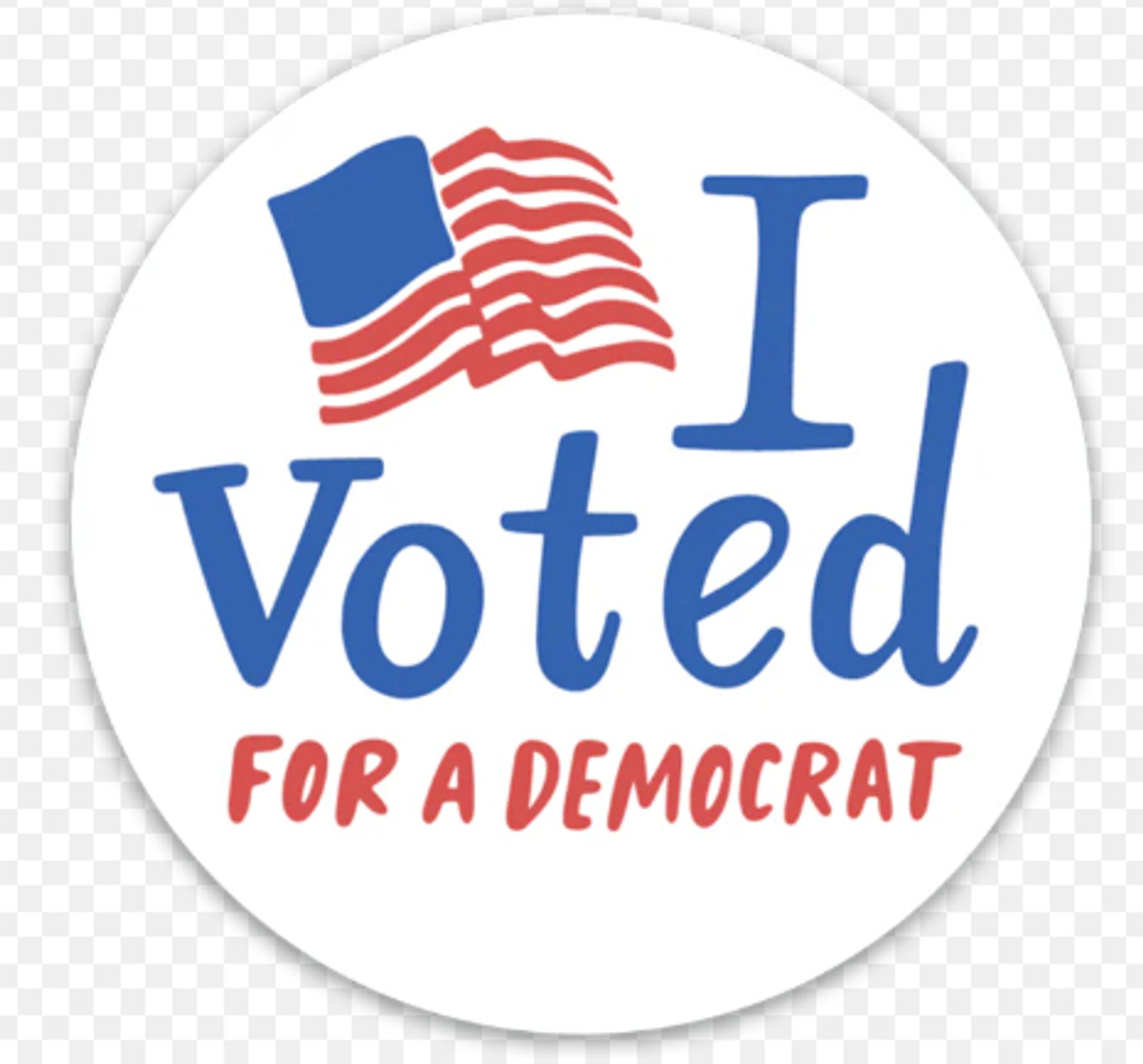 I voted for a democrat voting sticker.