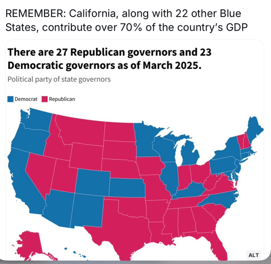 Map of blue & red states 