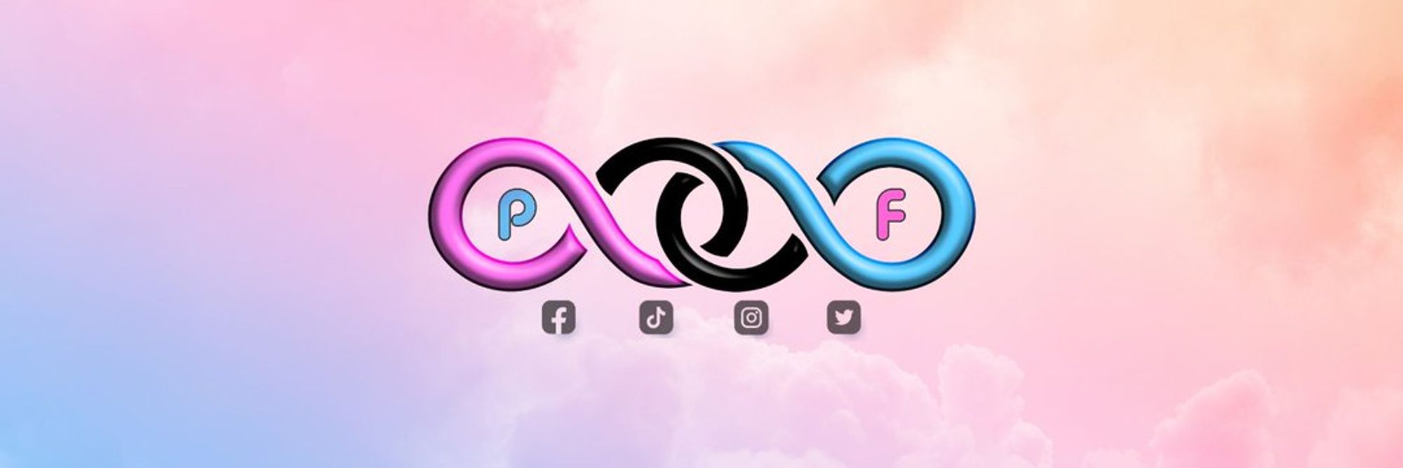 The Pillow Fort logo of an infinity symbol with social media icons below it