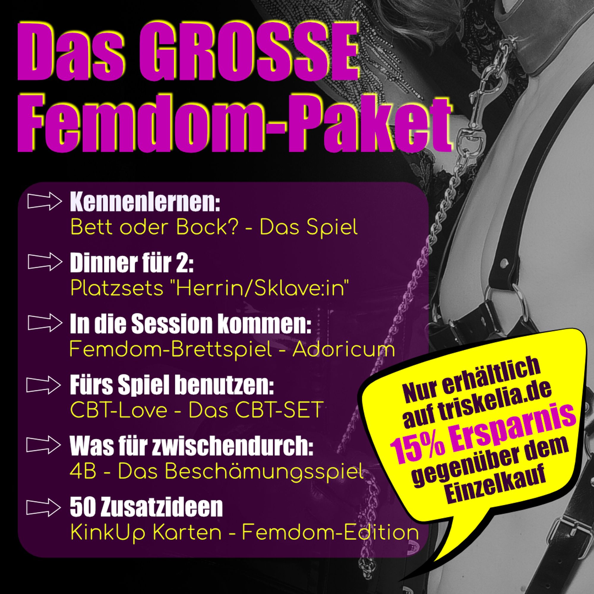 Femdompaket, Brettspiele, Kartenspiele Ideenkarten 15%