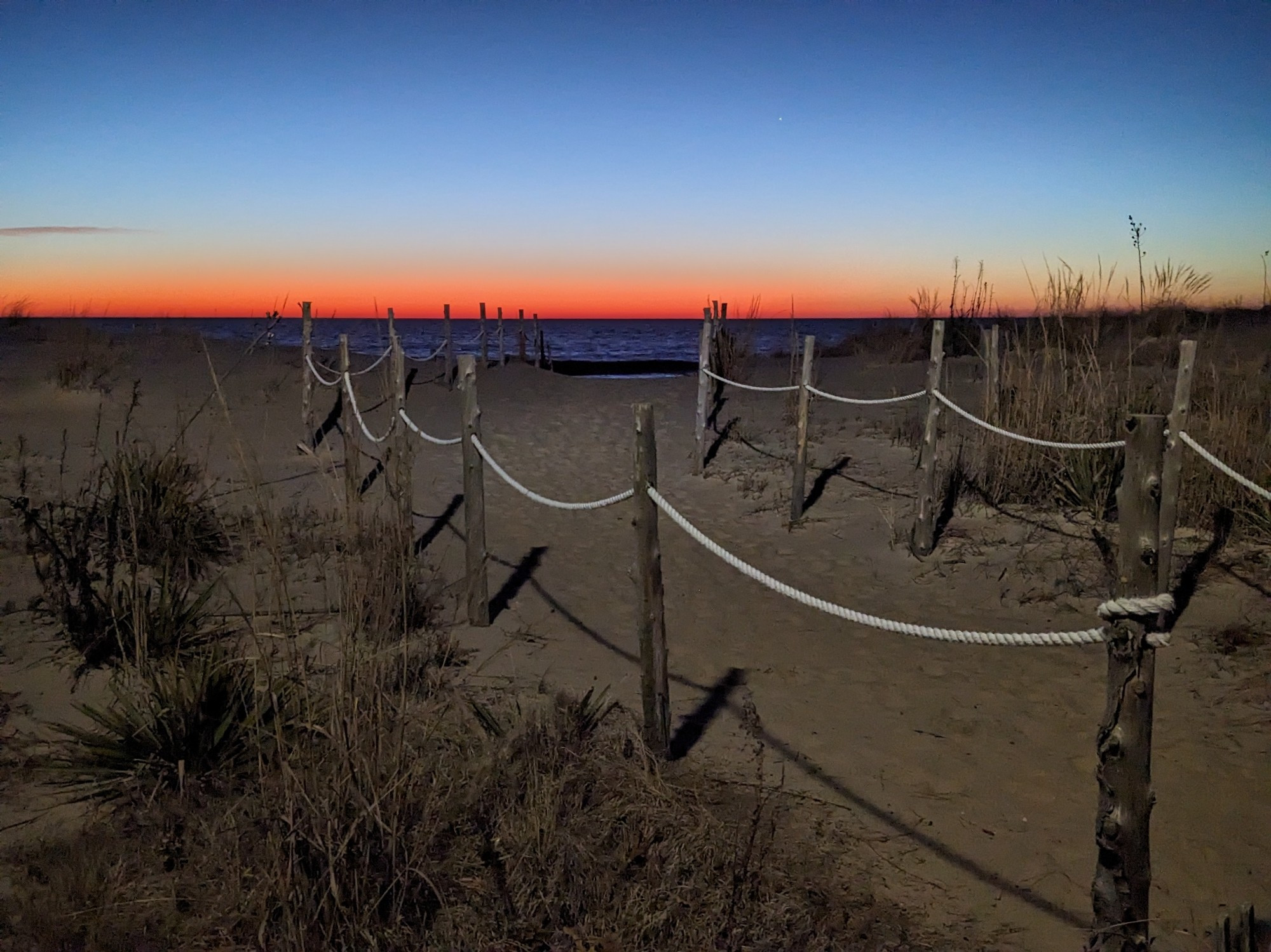 Spooky beach photo at sunrise