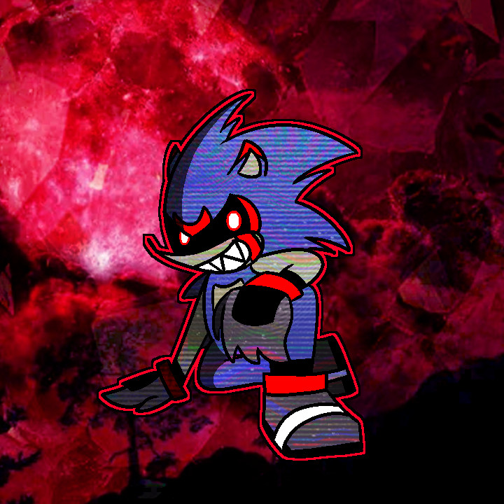 Day 12:  Creepypasta.  My interpretation of Sonic.EXE.  I don't have a name, but I added a lot of moon imagery to constrast Sonic's sun symbolism.  Maybe his name could be "Blood Moon?"  Kinda corny but idk.  I've never been a creepypasta type of person.