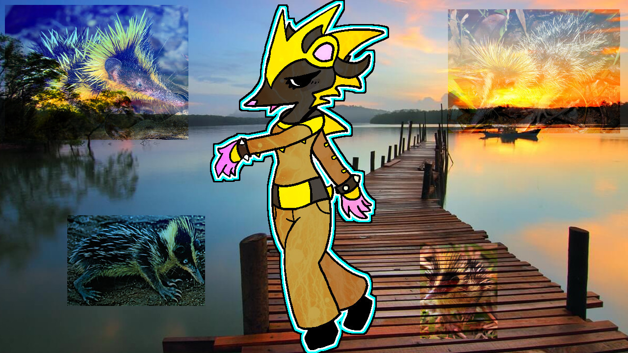 Day 2:  Fursona.  I primarily use Molena as my fursona but I decided to mix it up by turning myself into a tenrec.