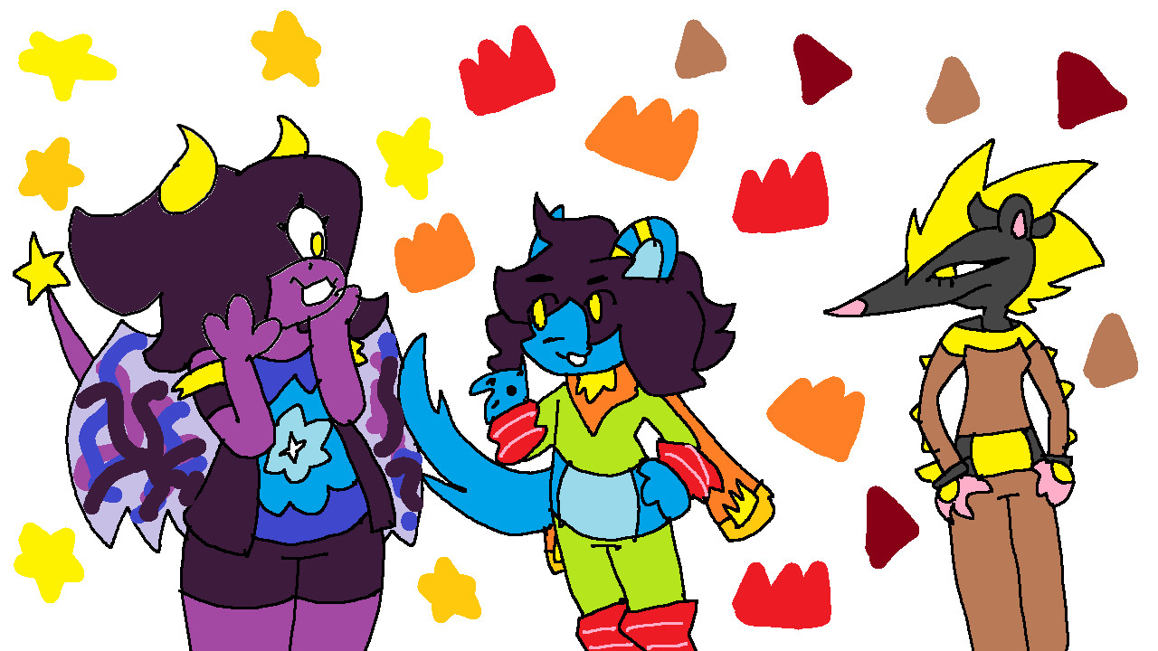 Day 11:  MS Paint.  A little doodle with all the OCs I created at that point due to Cringetober.