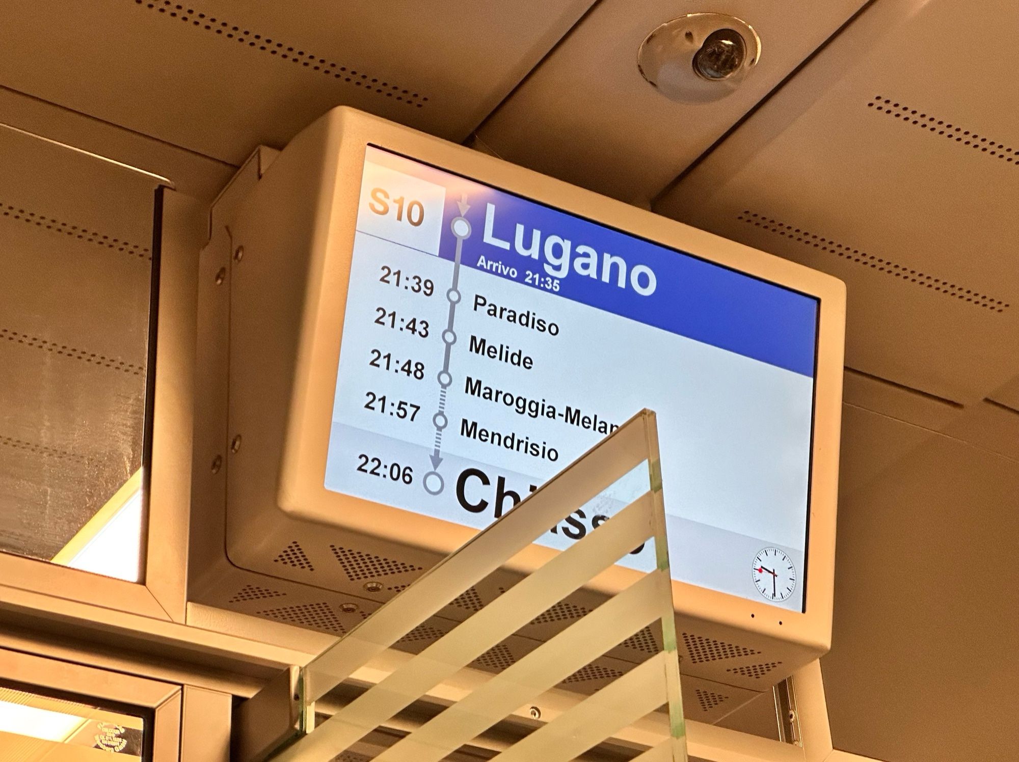 In der S10 nach Lugano.