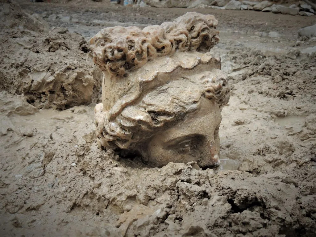 half uncovered head of aphrodite