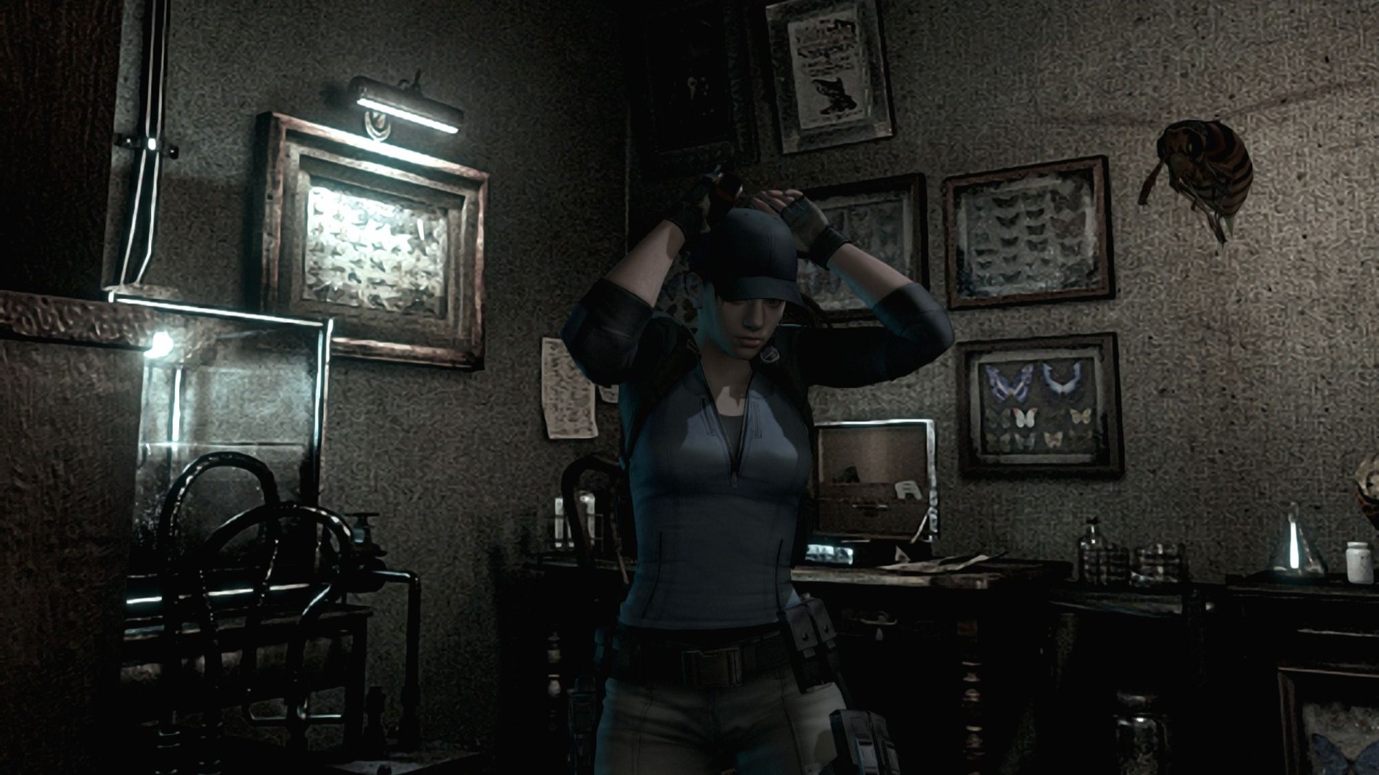 All work and no play makes Chimken a dull boy, in Resident Evil HD Remaster.