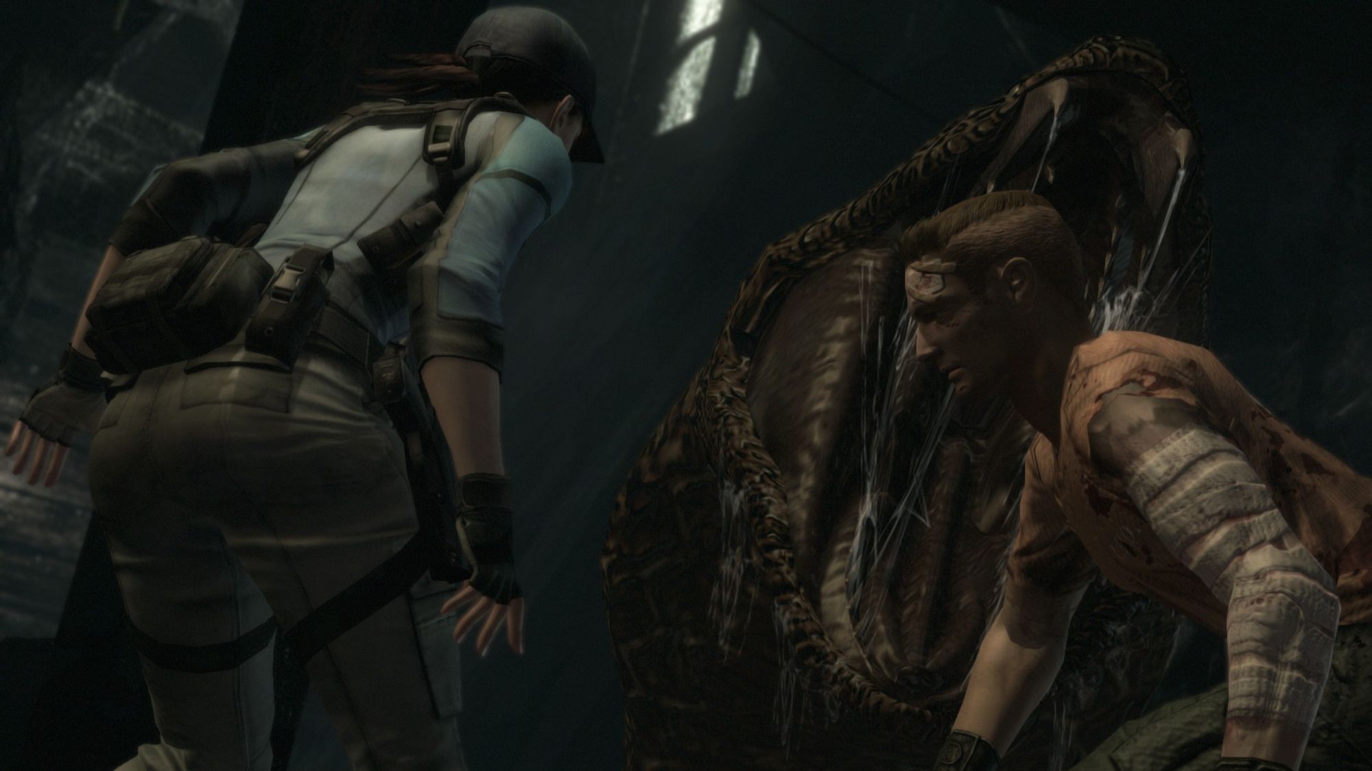 All work and no play makes Chimken a dull boy, in Resident Evil HD Remaster.