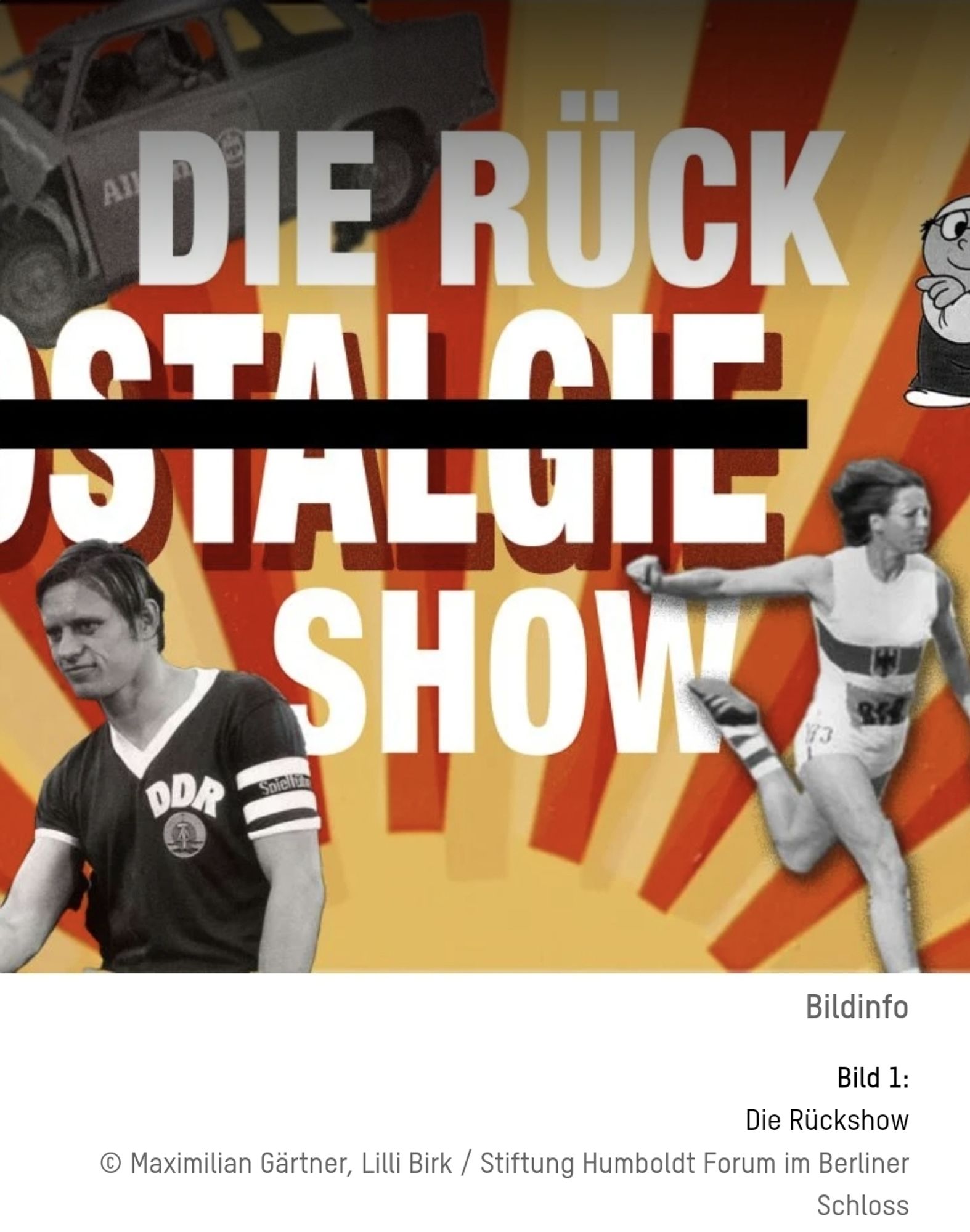 Flyer der Veranstaltung "Die Rückshow" im Humboldtforum.