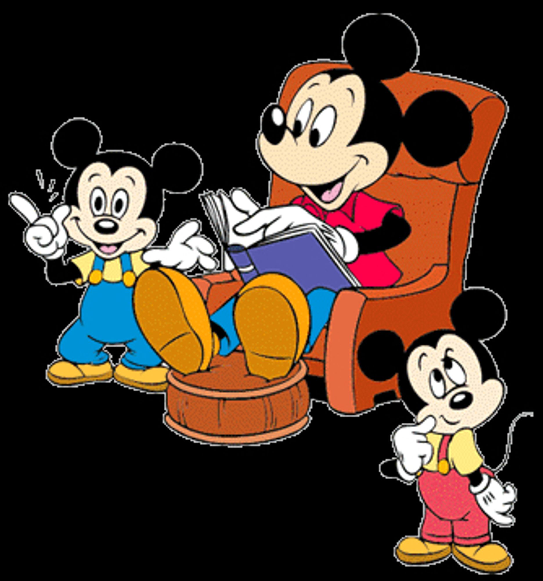 Mickey Mouse with his two nephews