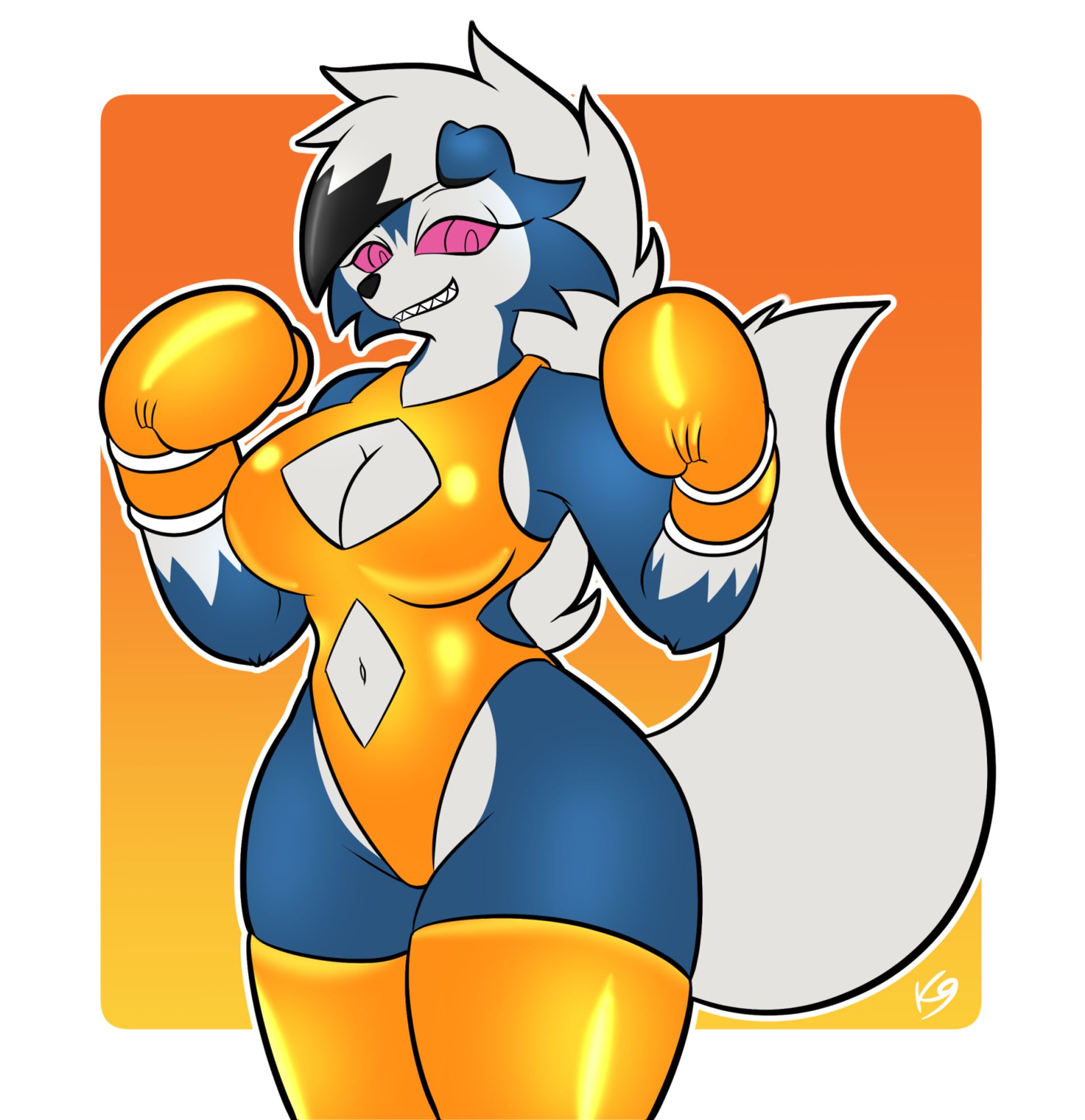 Lycanroc boxer girl      design for @jacketry.bsky.social