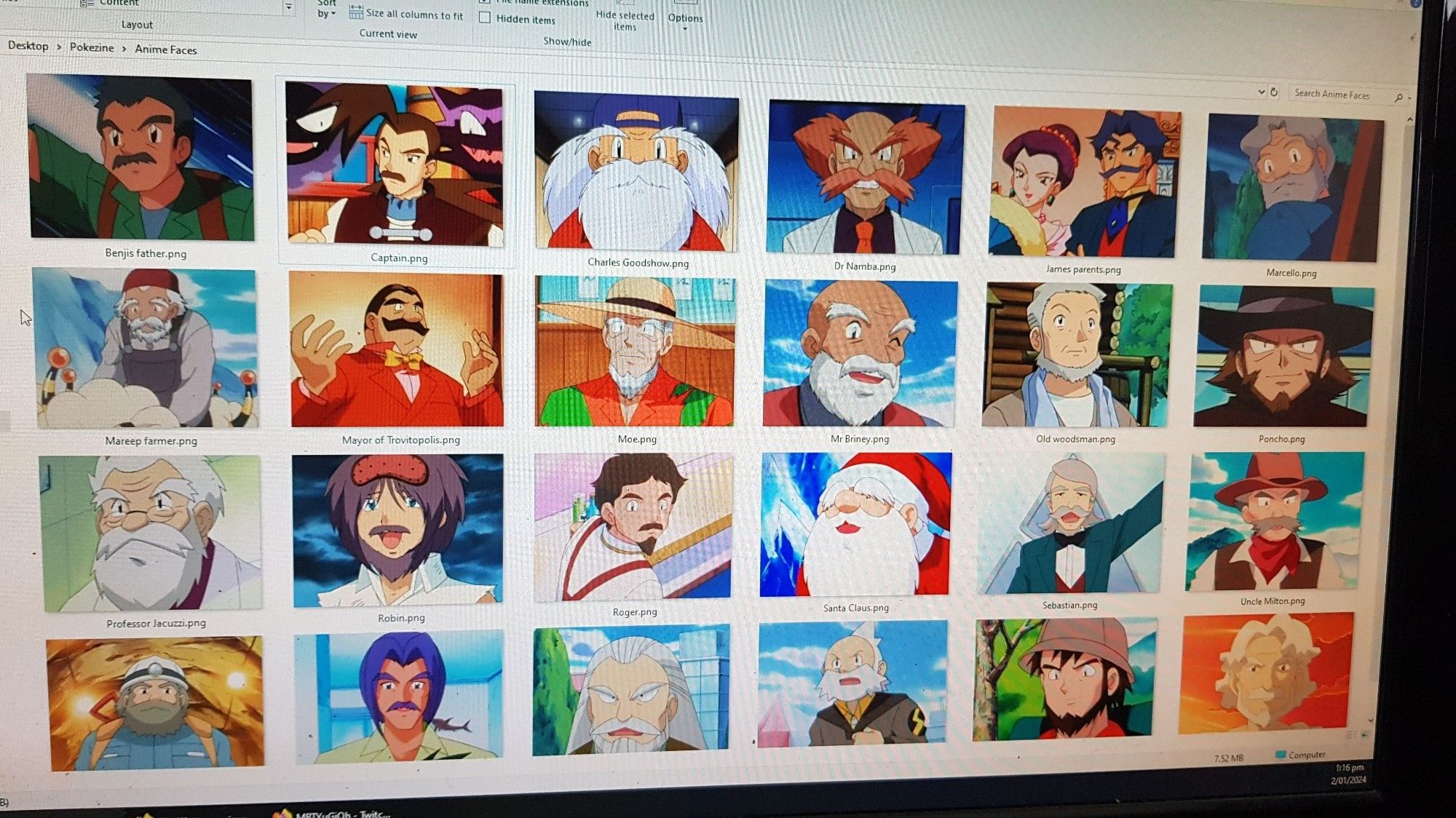 A collection of Anime Characters from the Pokemon franchise that all have some form of facial hair