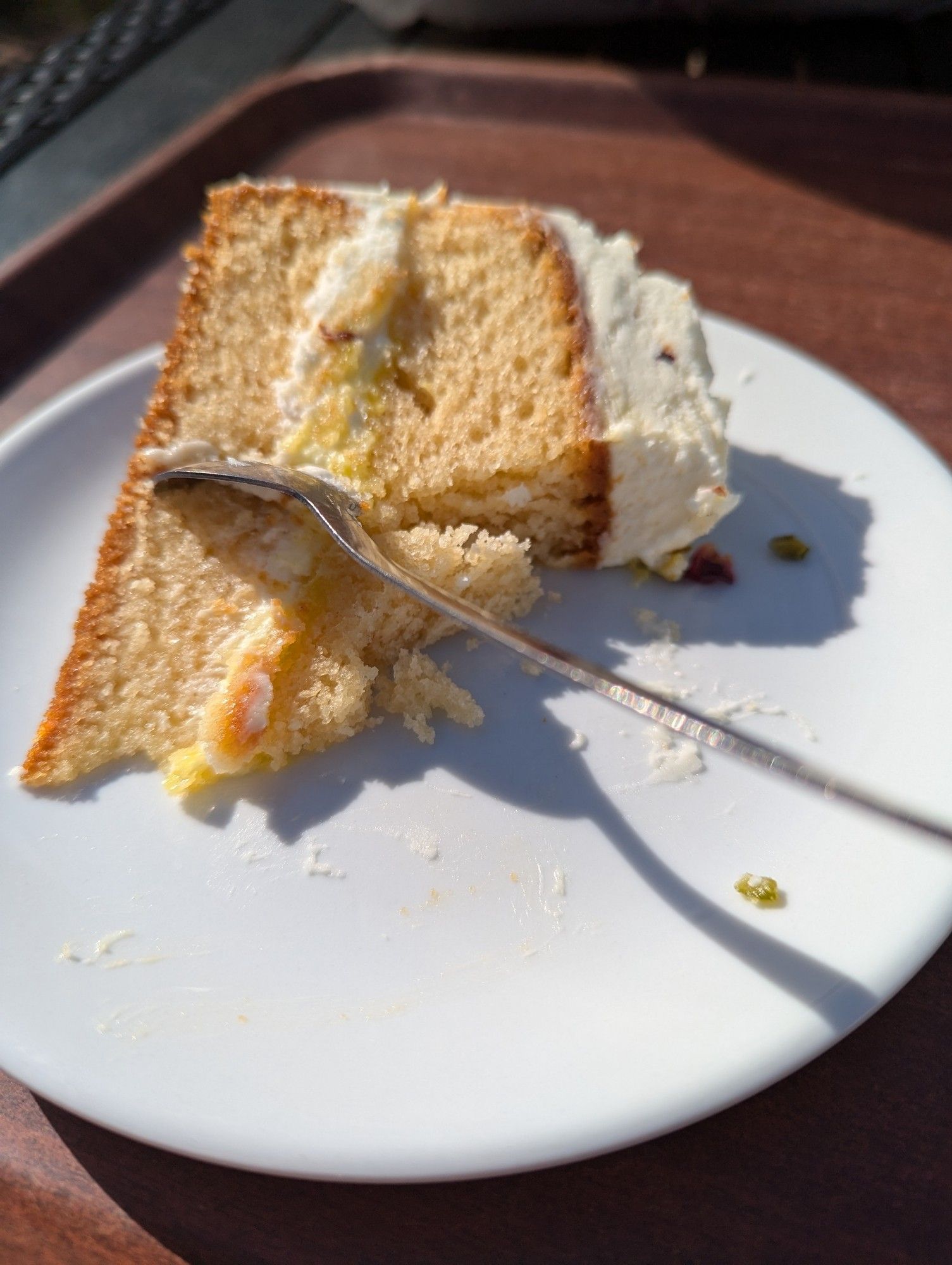 A slice of Persian lemon cake. Sublime