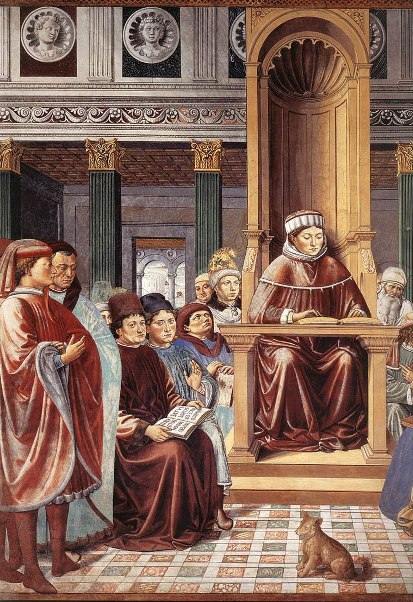 St. Augustine Reading Rhetoric and Philosophy at the School of Rome (detail)